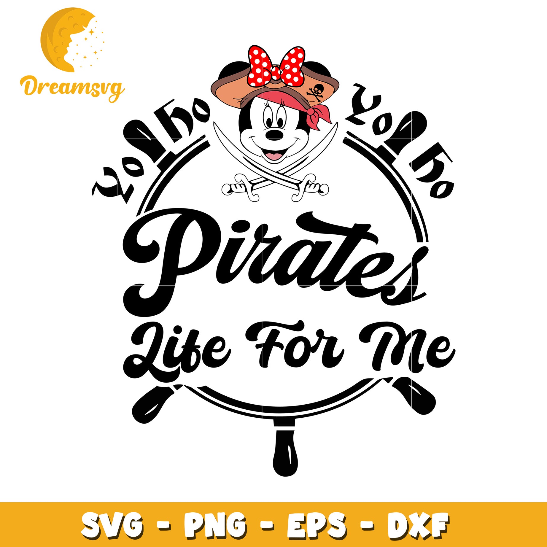 Minnie Mouse Pirate Life SVG Cut File