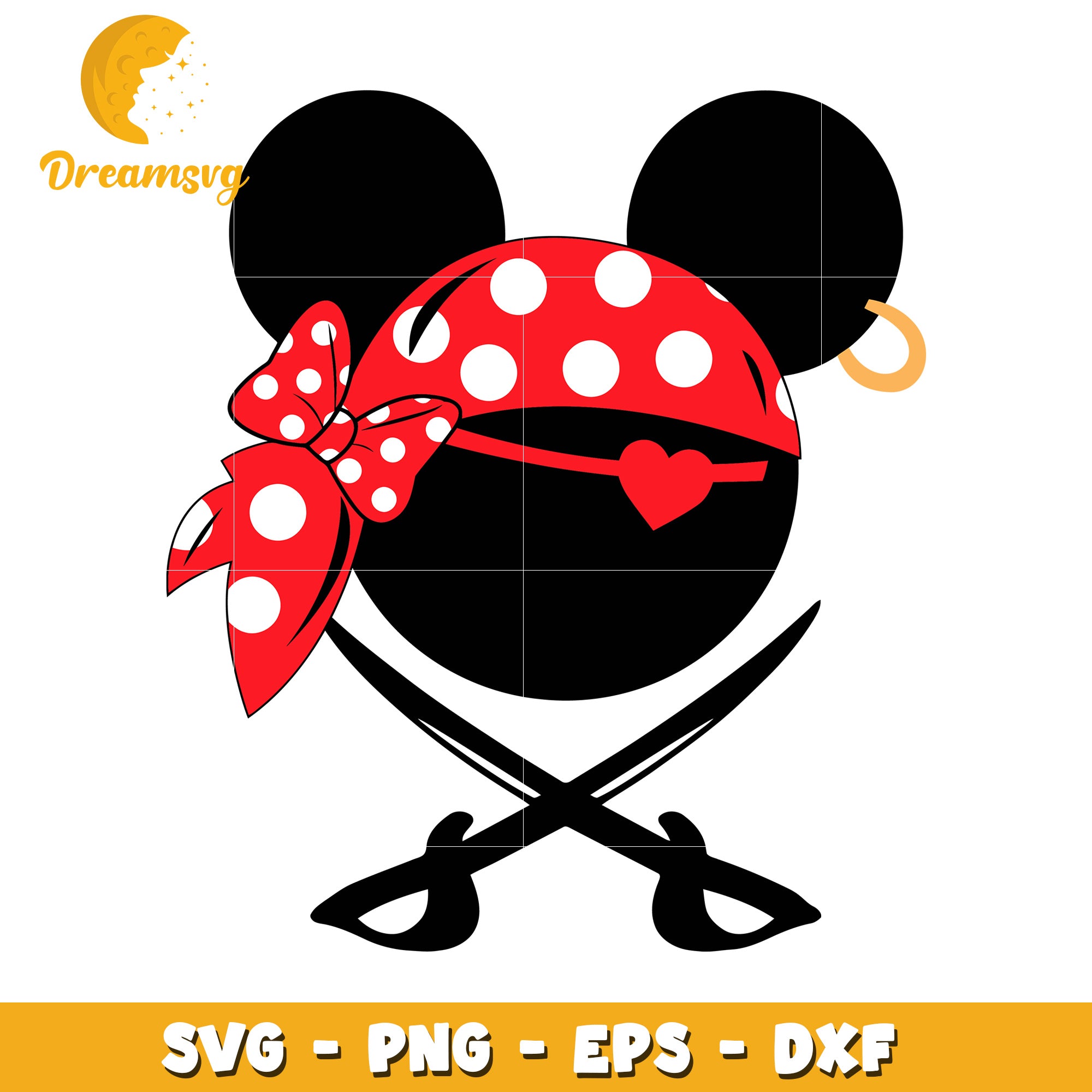 Minnie Mouse Pirate SVG Cut File for Creative Projects