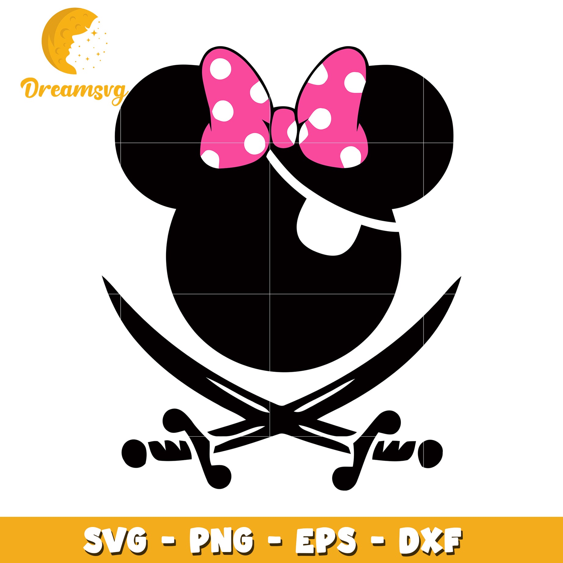 Minnie Mouse Pirate SVG PNG EPS DXF Cut File