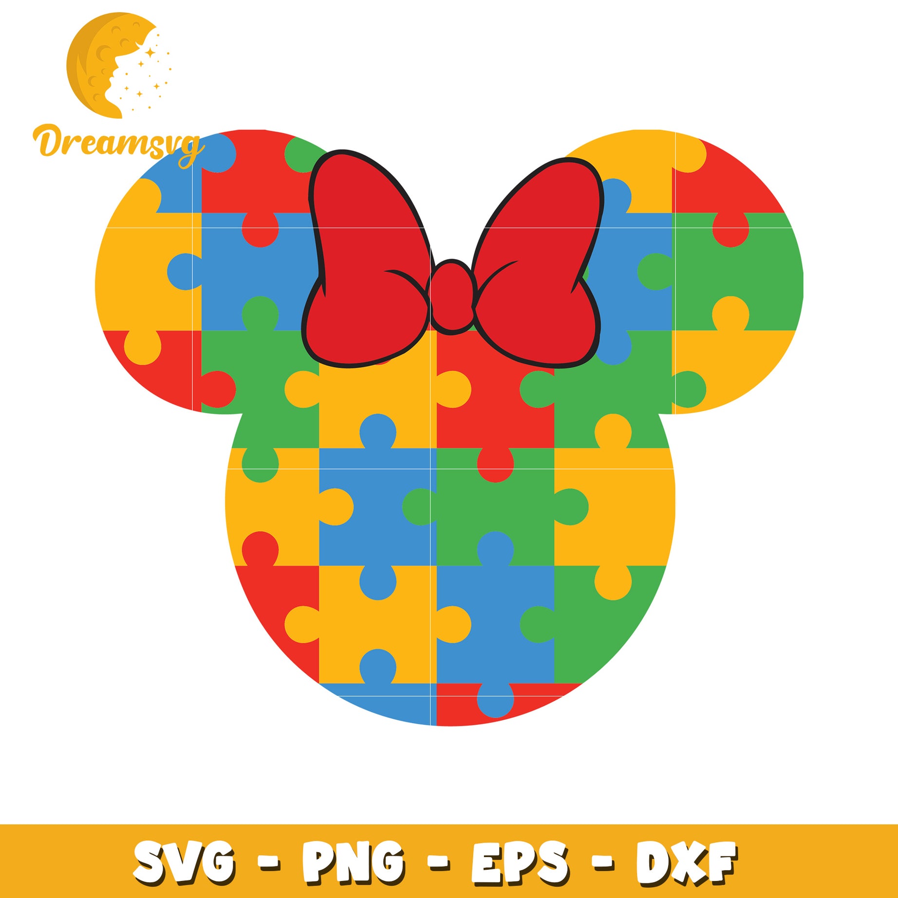 Minnie Mouse Puzzle SVG Cut File