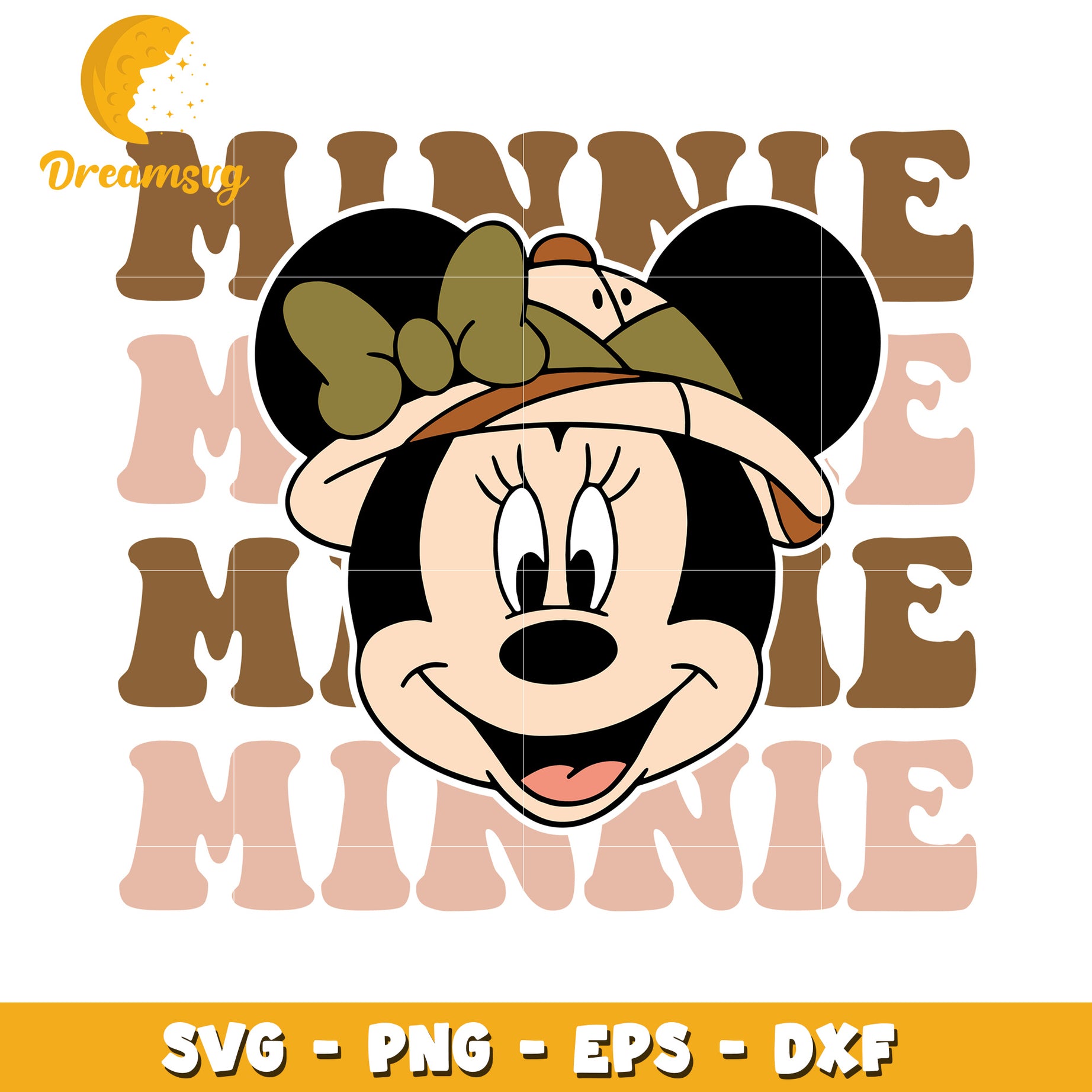 Minnie Mouse Retro SVG PNG EPS DXF