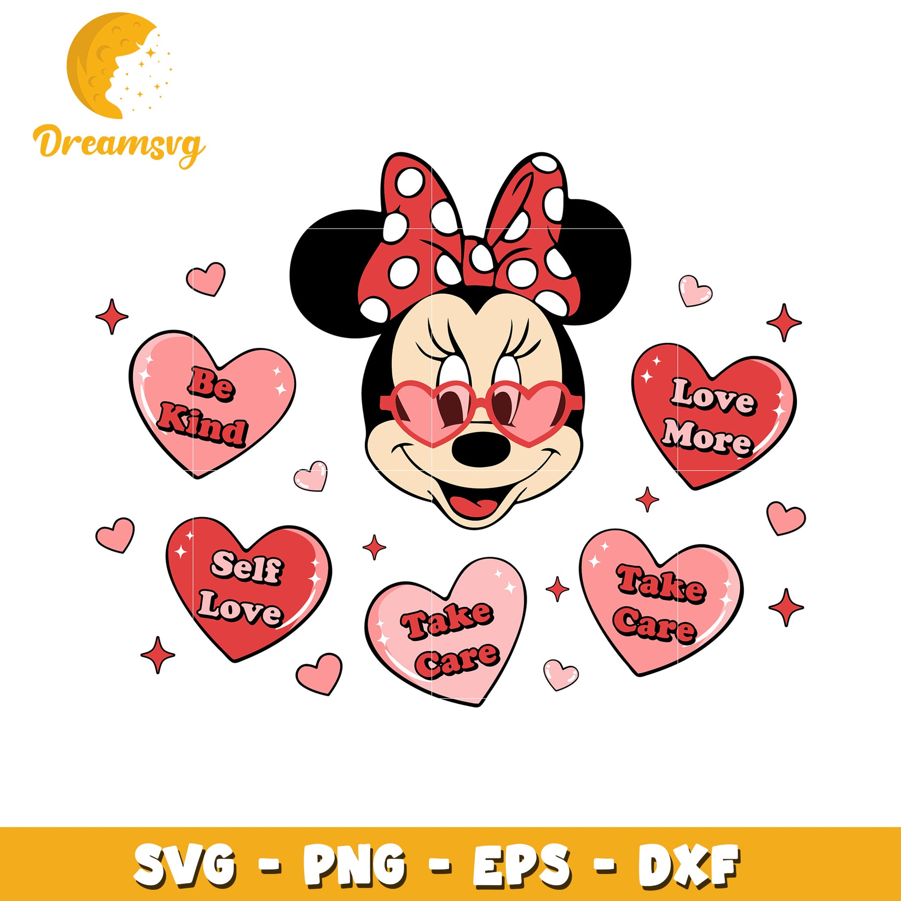 Minnie Mouse SVG Bundle Self Love Hearts
