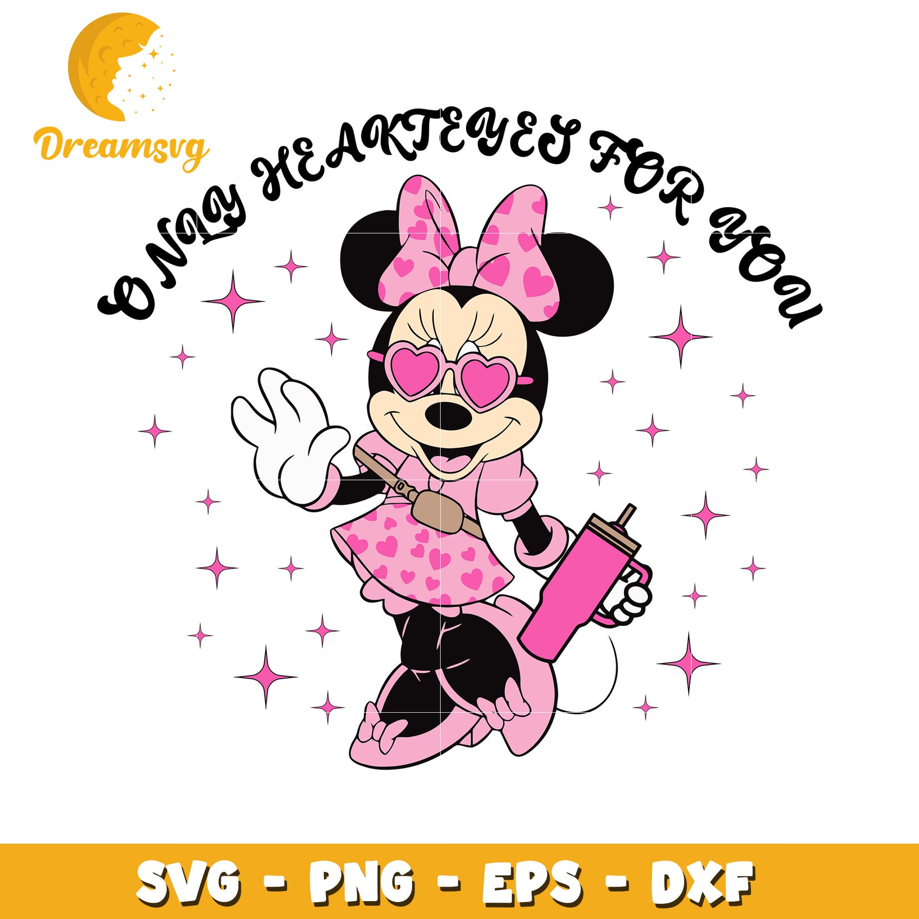 Minnie Mouse SVG Cut File Heart Eyes