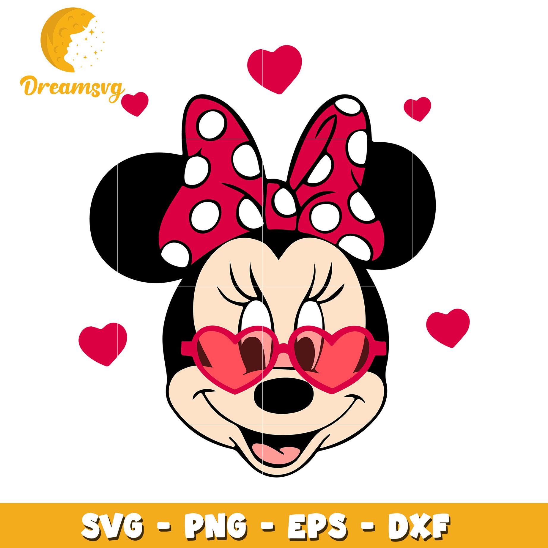 Minnie Mouse SVG Cut File Heart Sunglasses