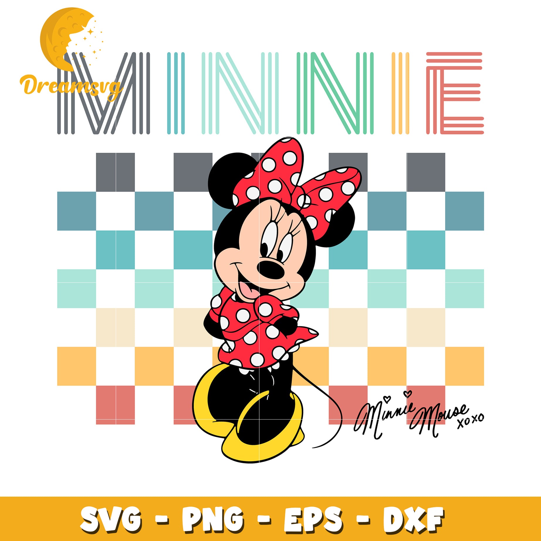 Minnie Mouse SVG Cut File PNG EPS DXF