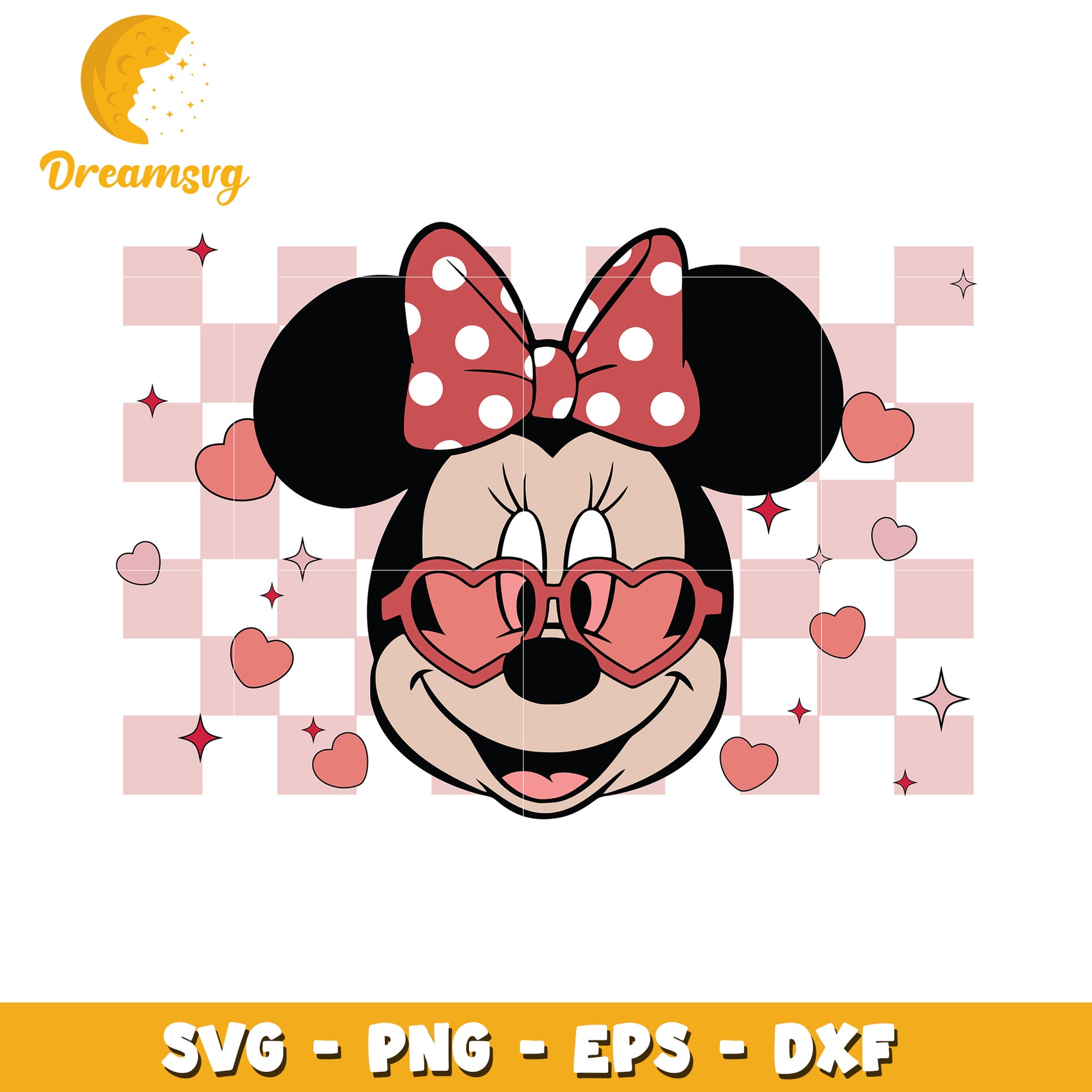 Minnie Mouse SVG Cut File Valentines Day PNG EPS DXF