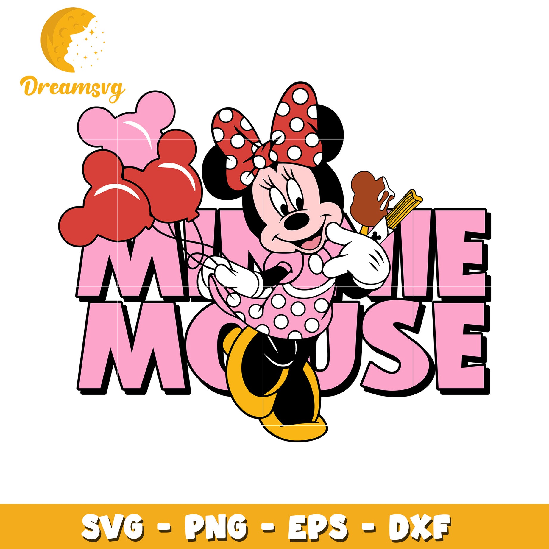 Minnie Mouse SVG PNG EPS DXF Cut File