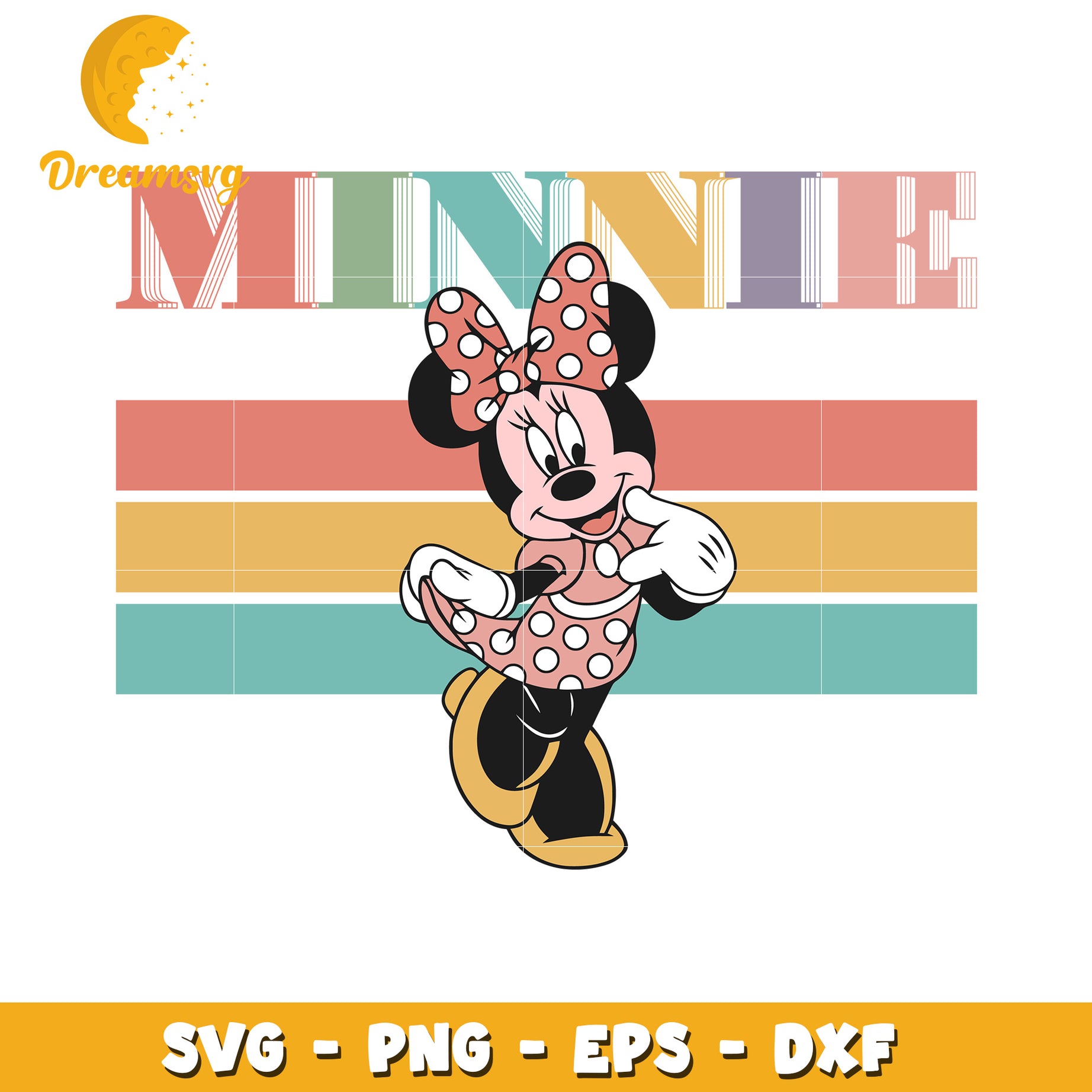 Minnie Mouse SVG PNG EPS DXF Retro