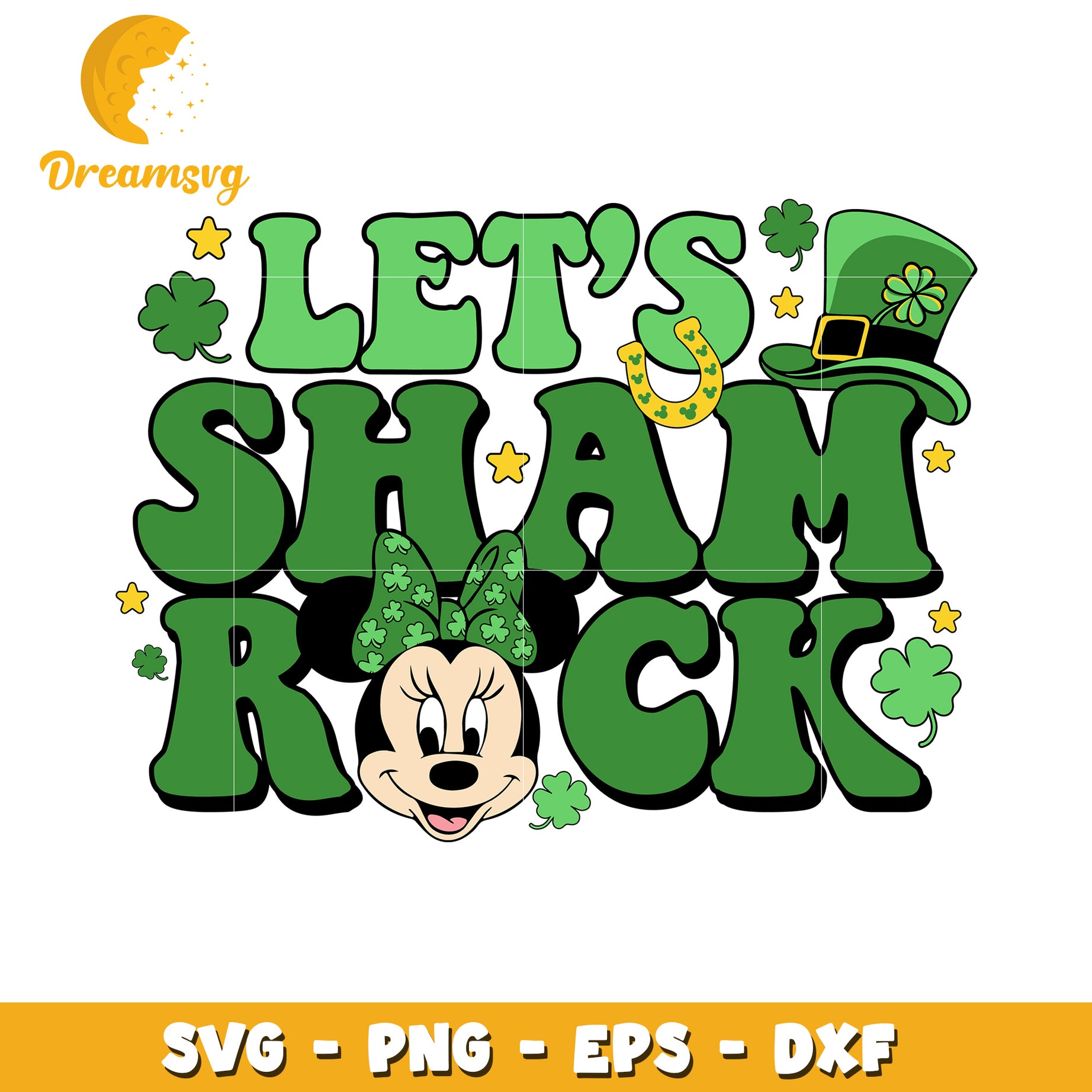 Minnie Mouse Shamrock SVG Cut File