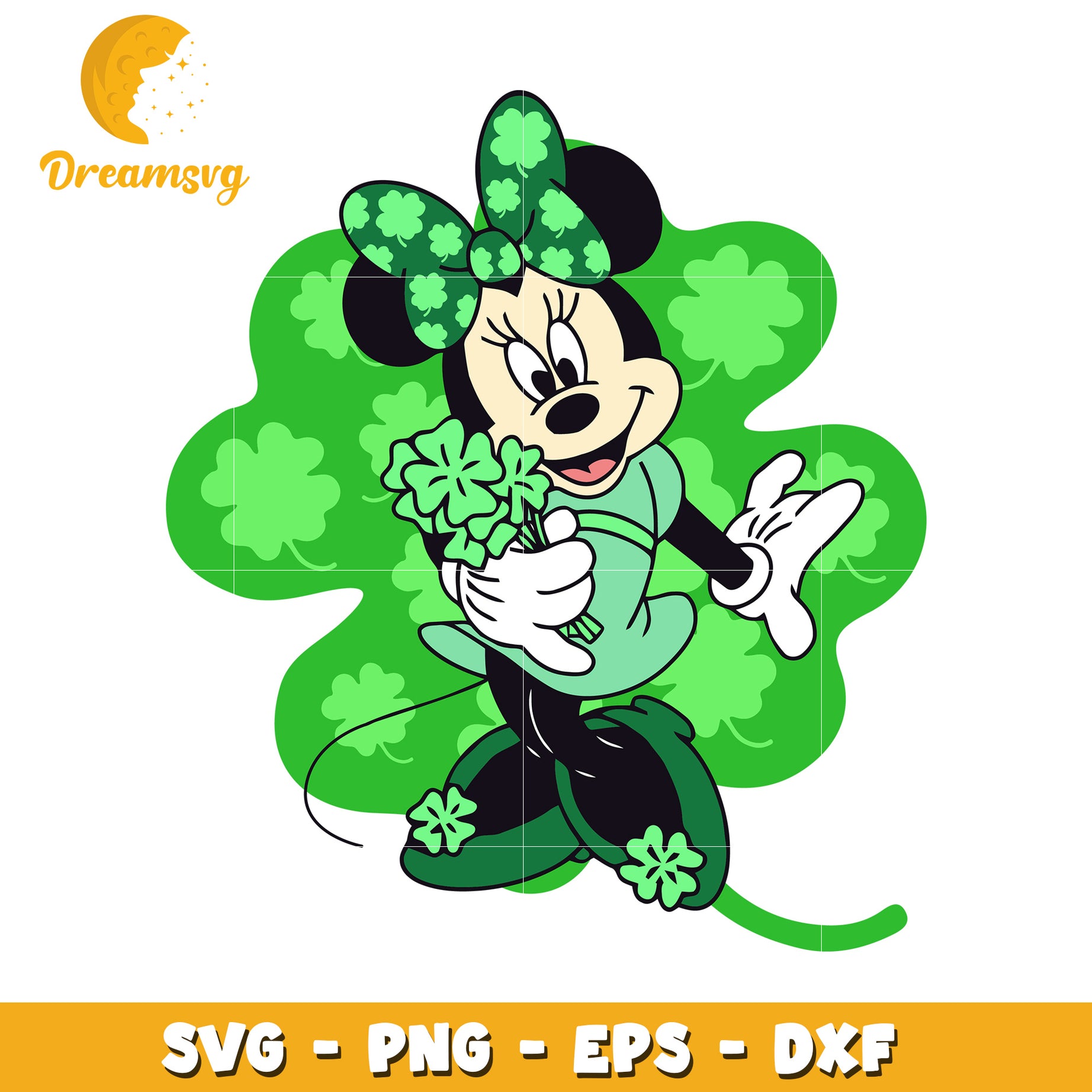 Minnie Mouse St Patrick's Day SVG Cute Shamrock Design File