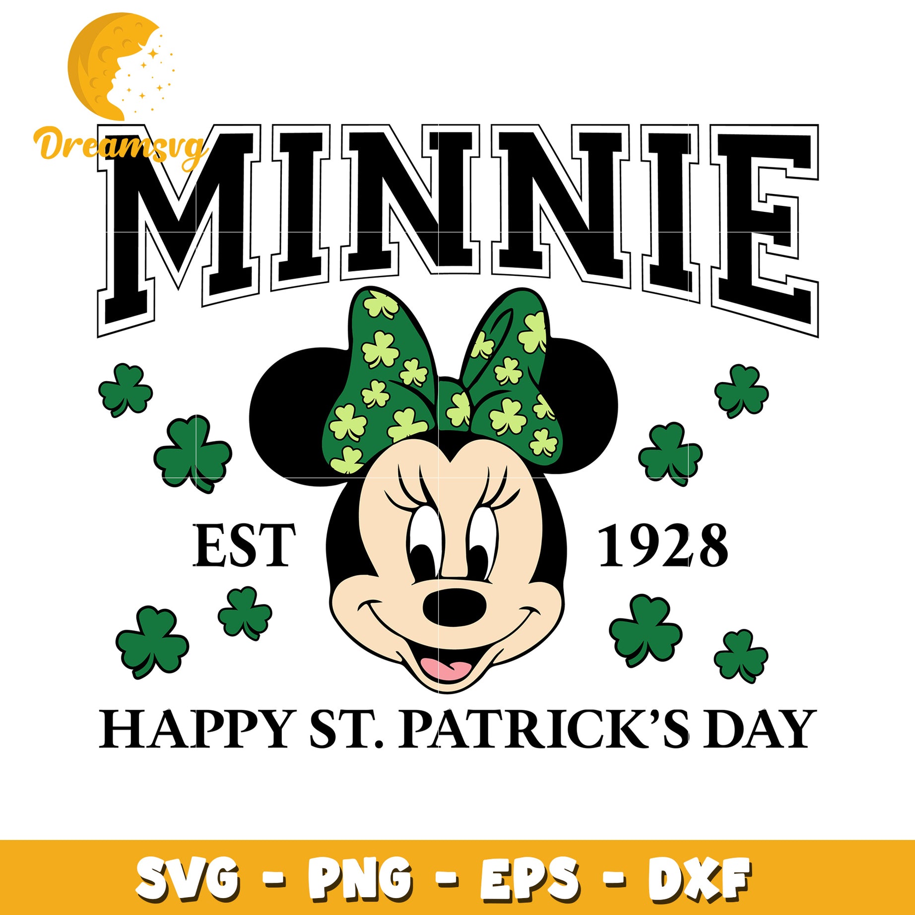 Minnie Mouse St Patrick's Day SVG Design for Celebrations 2023