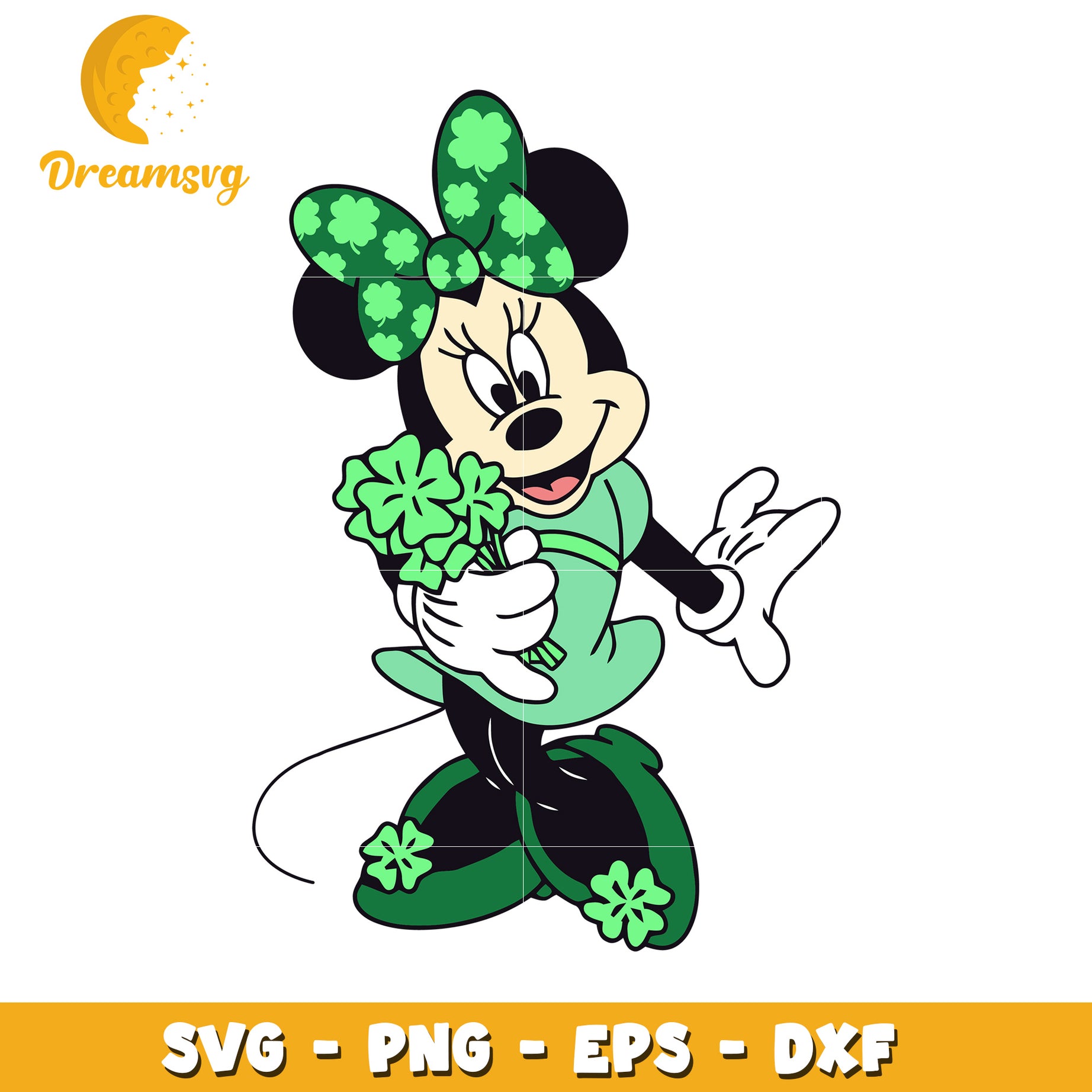 Minnie Mouse St Patricks Day SVG PNG EPS DXF