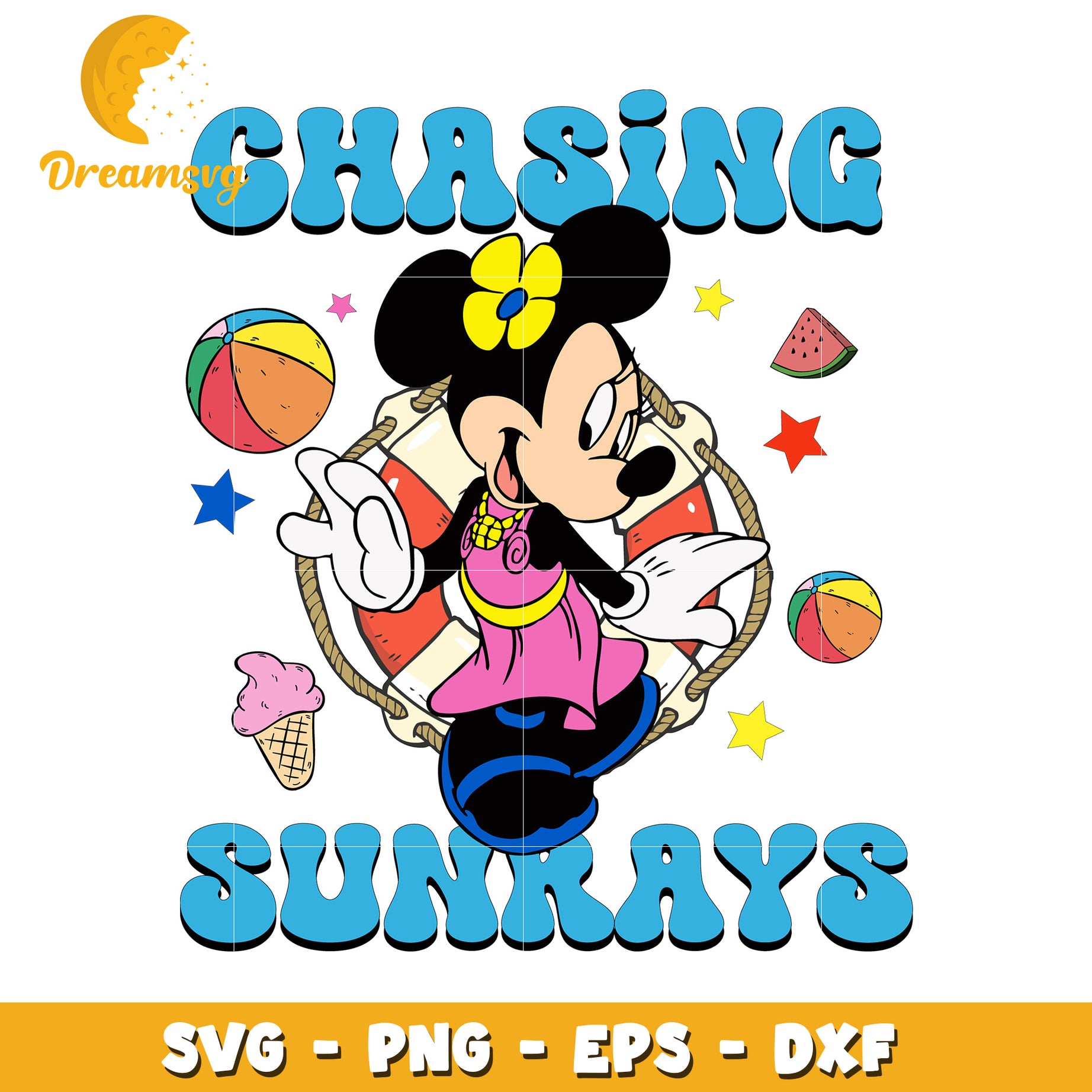 Minnie Mouse Summer SVG Cut File