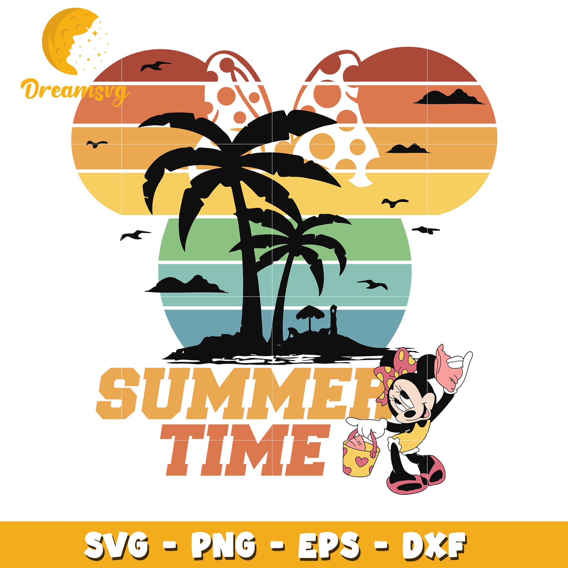 Minnie Mouse Summer SVG PNG EPS DXF