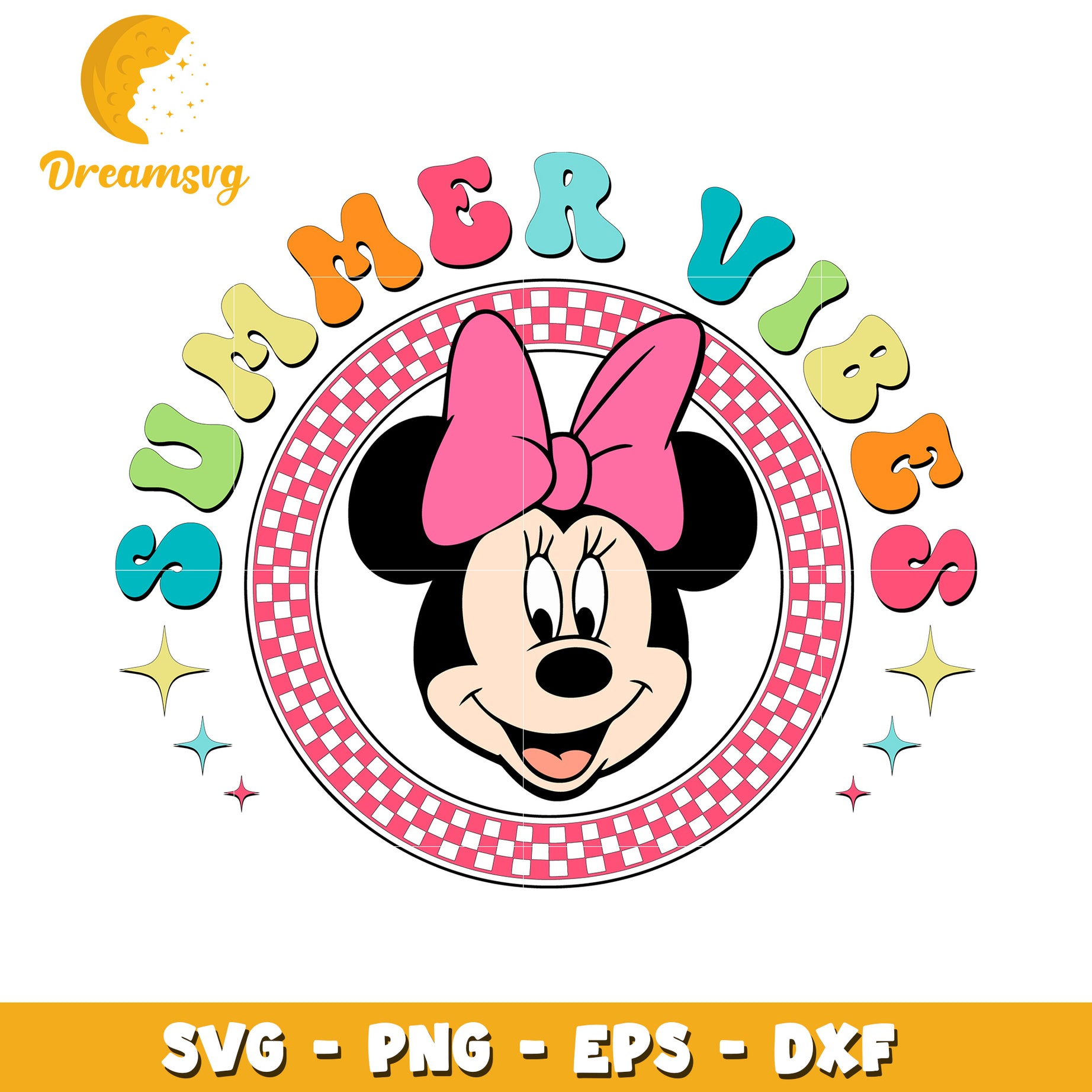 Minnie Mouse Summer Vibes SVG PNG EPS DXF