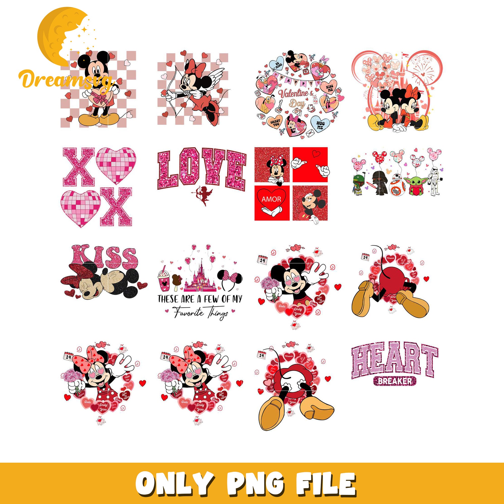 Minnie Mouse Valentine PNG Bundle