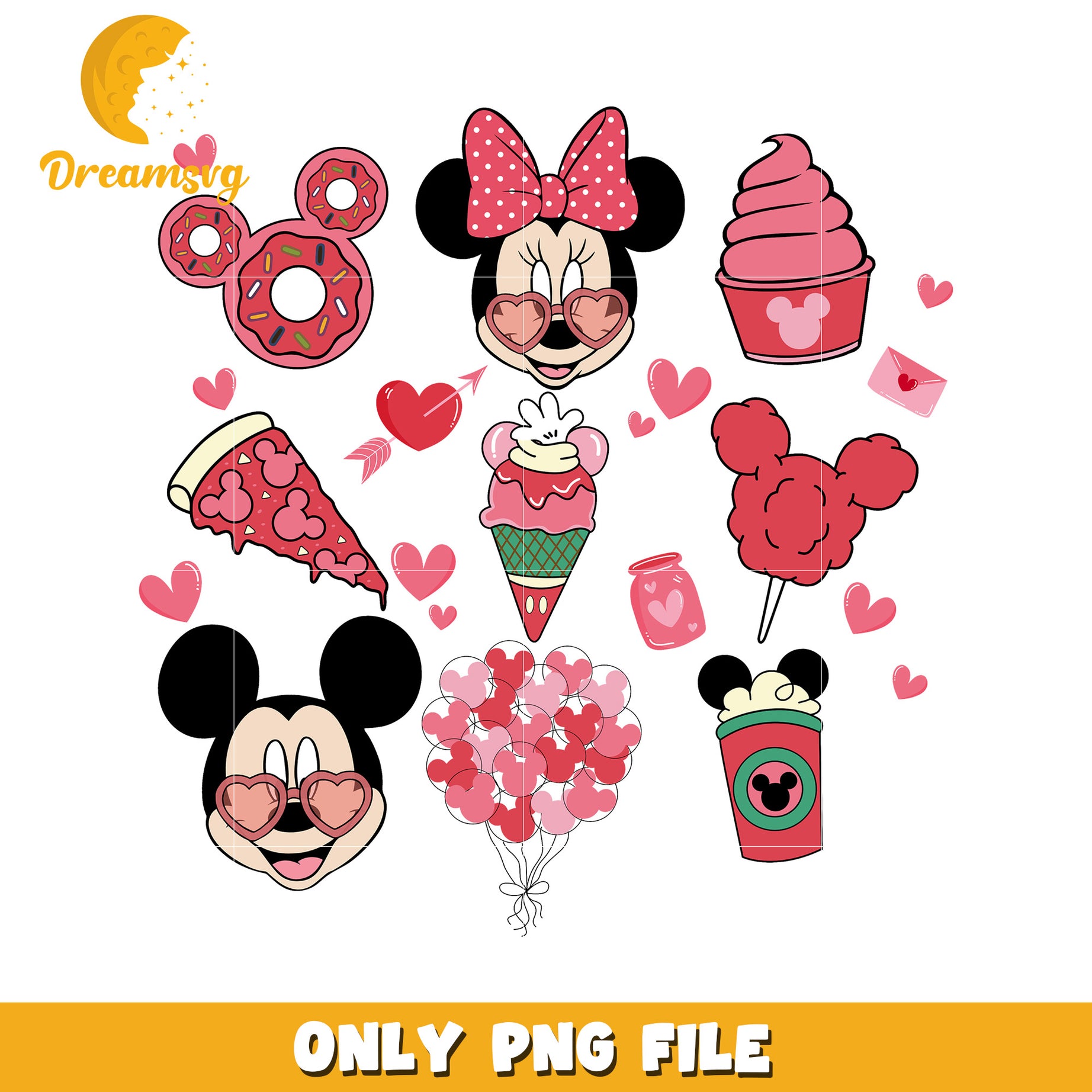 Minnie Mouse Valentine PNG Set