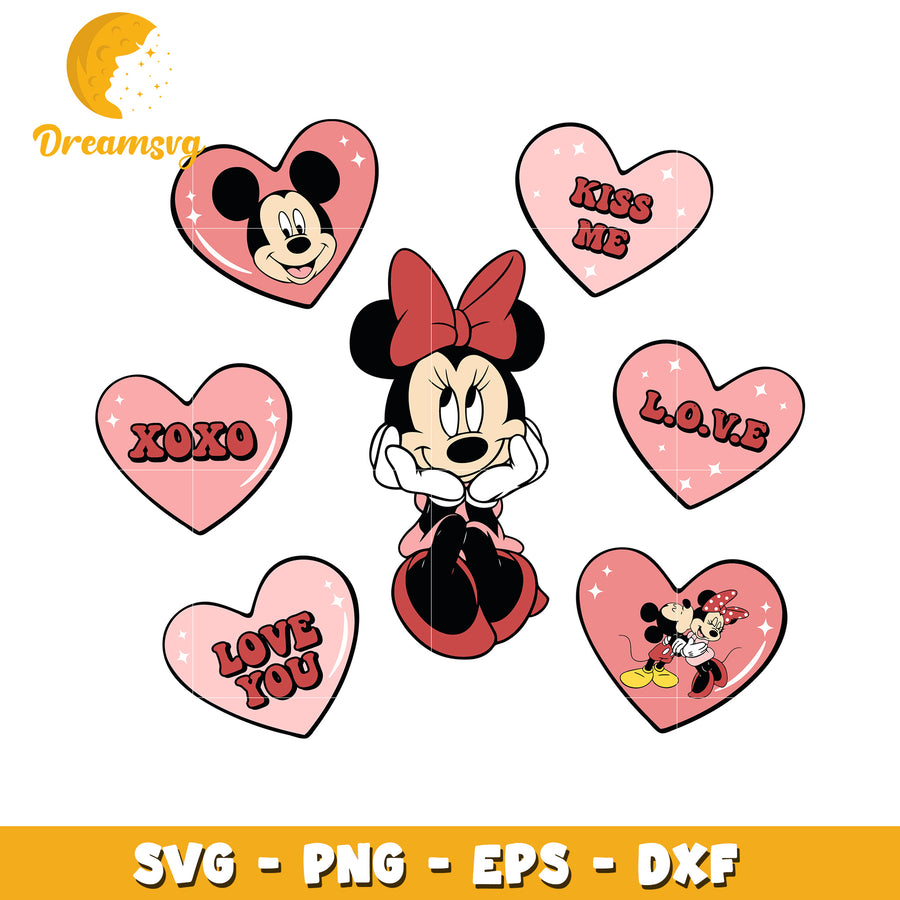 Minnie Mouse Valentine SVG Bundle