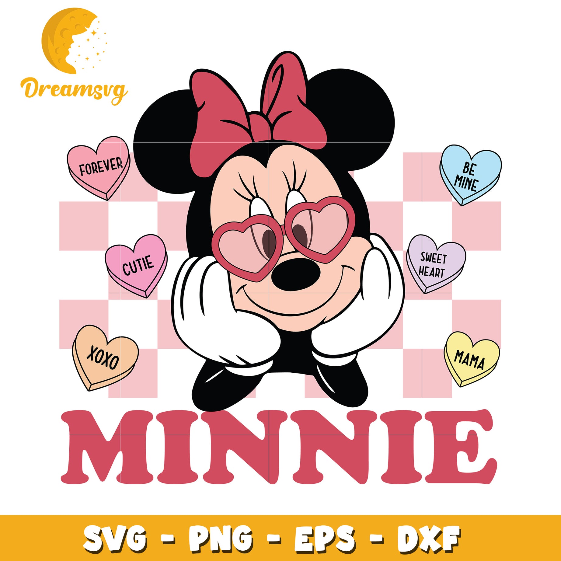 Minnie Mouse Valentine SVG PNG EPS DXF