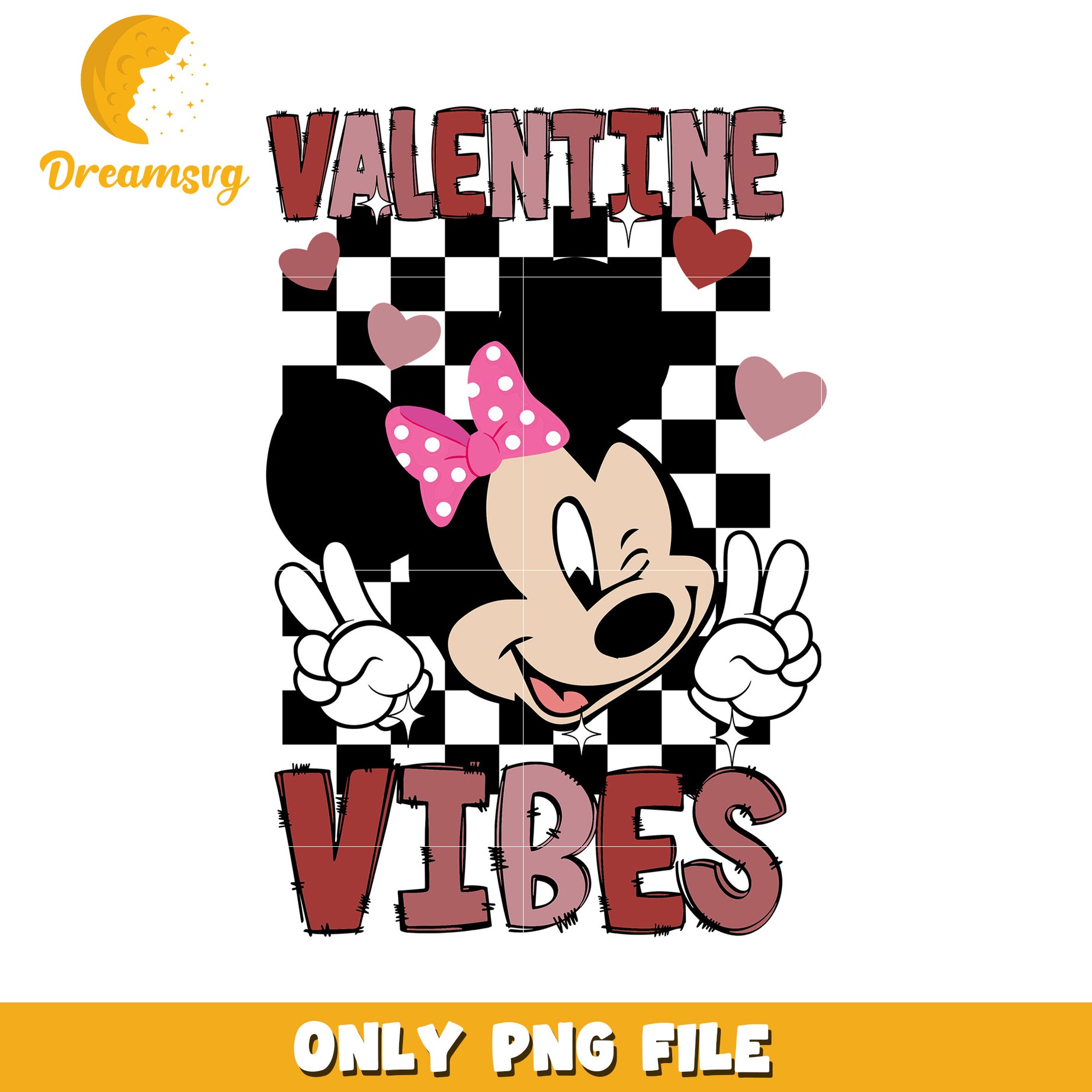 Minnie Mouse Valentine Vibes PNG