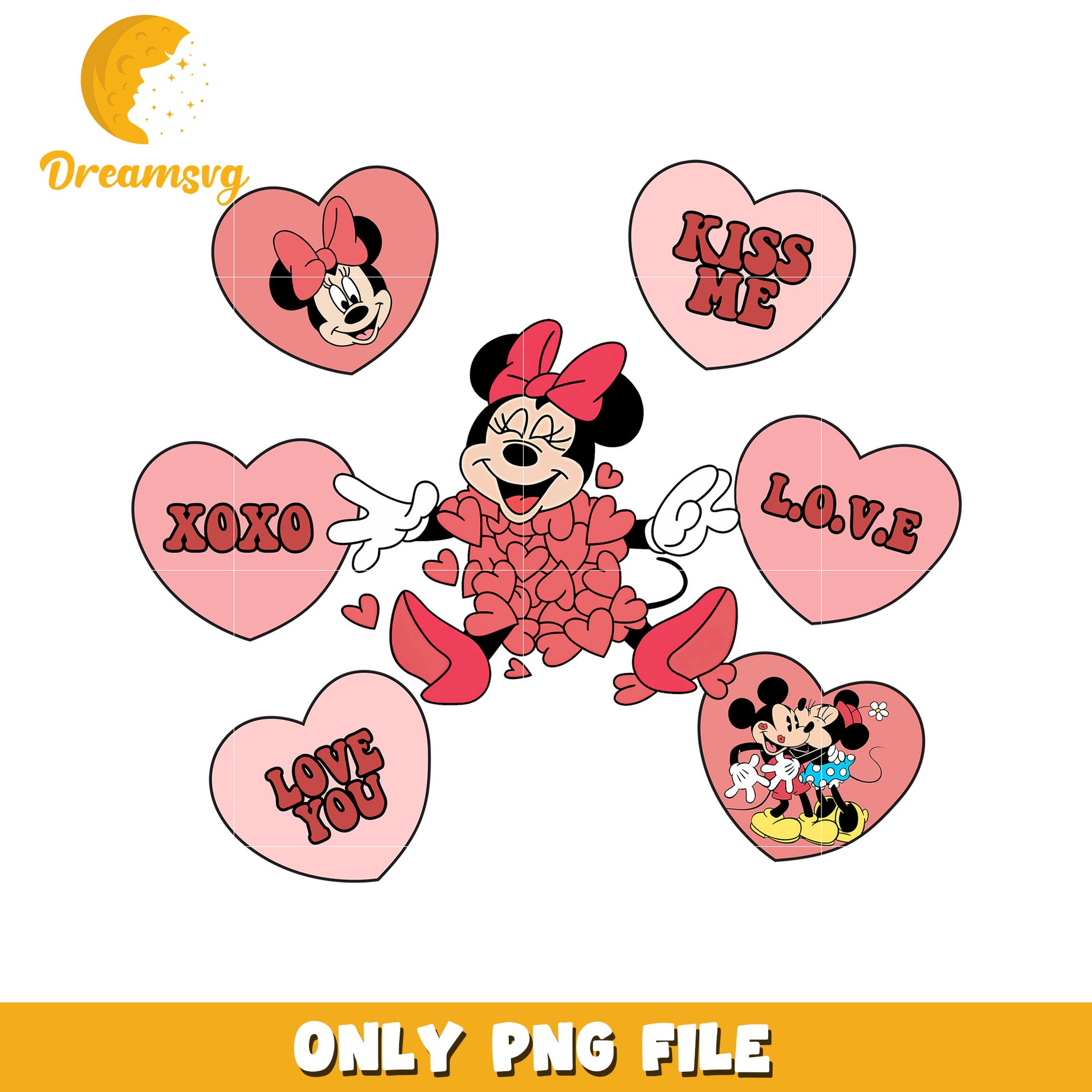 Minnie Mouse Valentines PNG Set