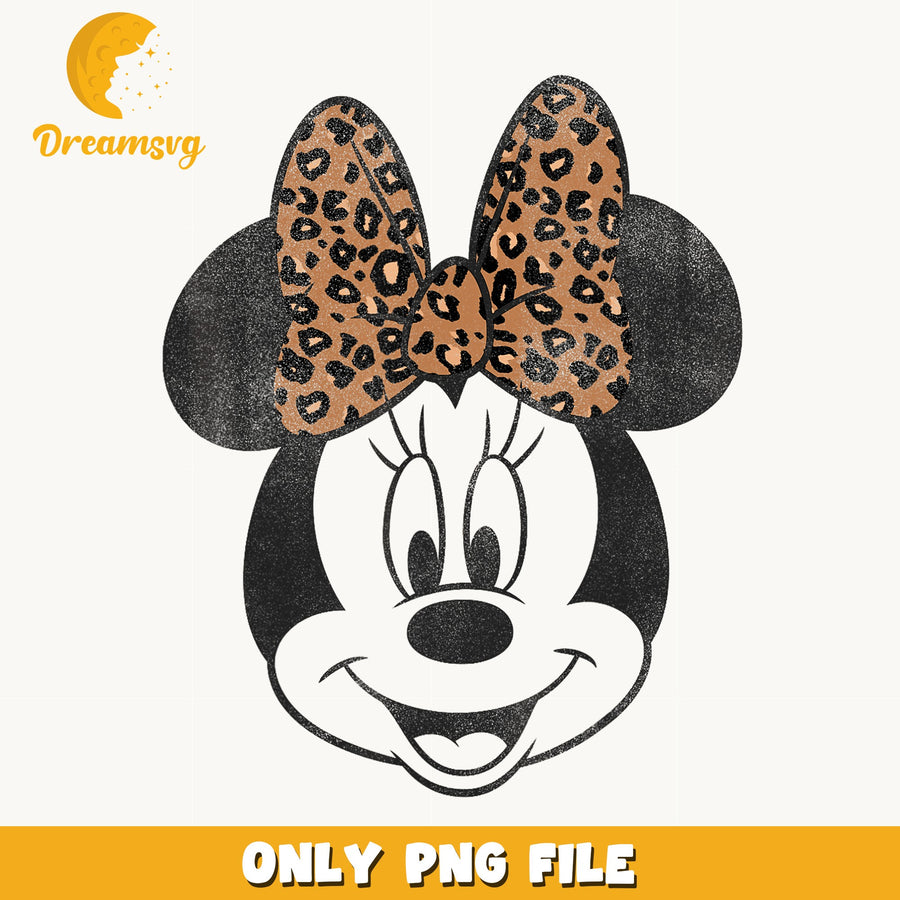 Minnie Mouse Leopard Bow PNG, Disney Cheetah Print, Minnie PNG