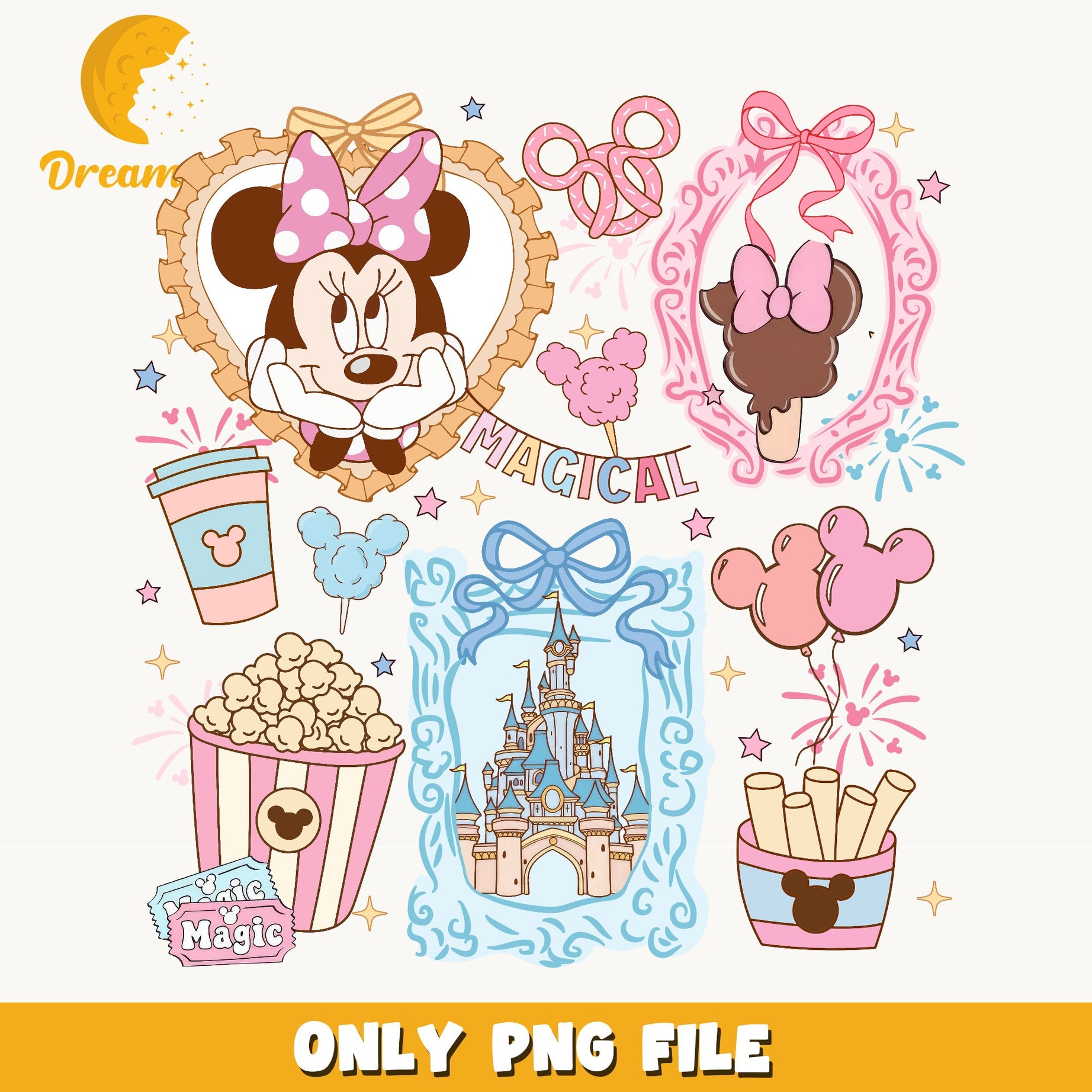 Minnie Mouse Magical Disney PNG Bundle, Disney Castle PNG, Mickey Mouse PNG