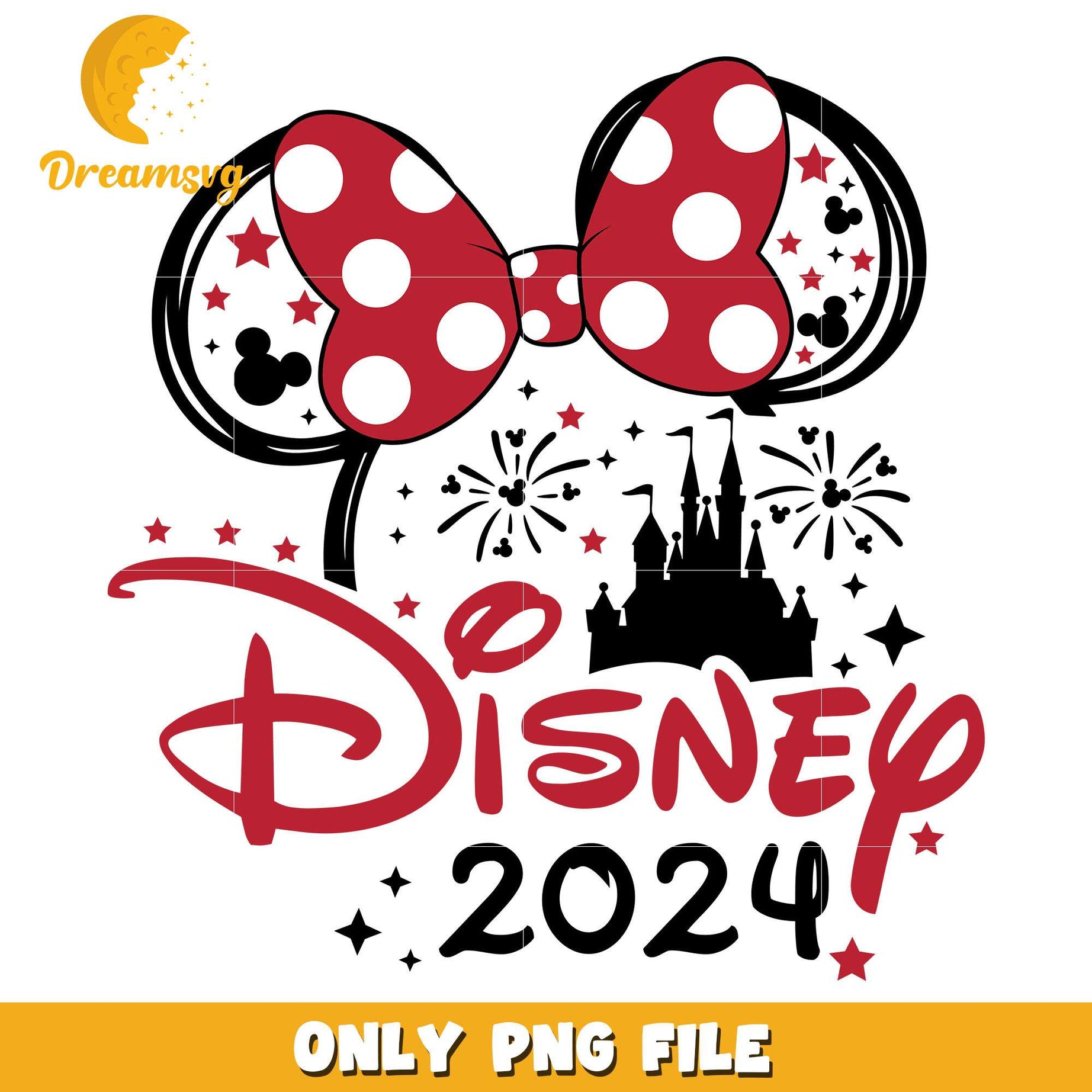 Minnie character disney 2024 castle png, disney png, christmas png