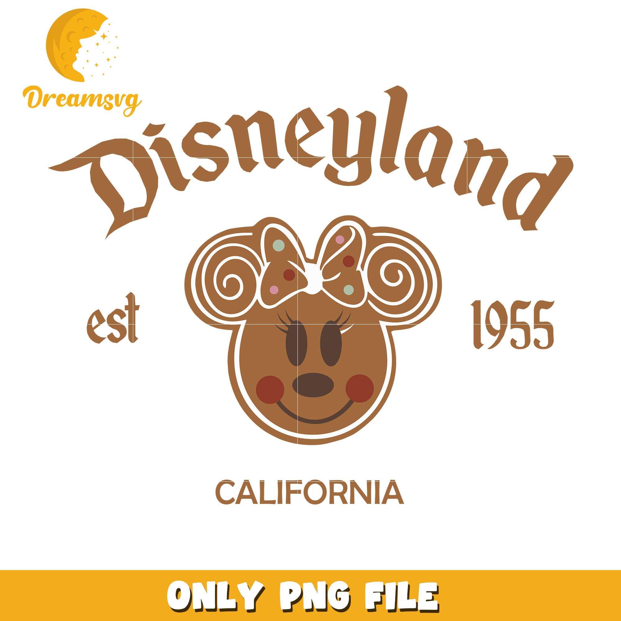 Minnie face gingerbread disneyland png, minnie png, christmas png