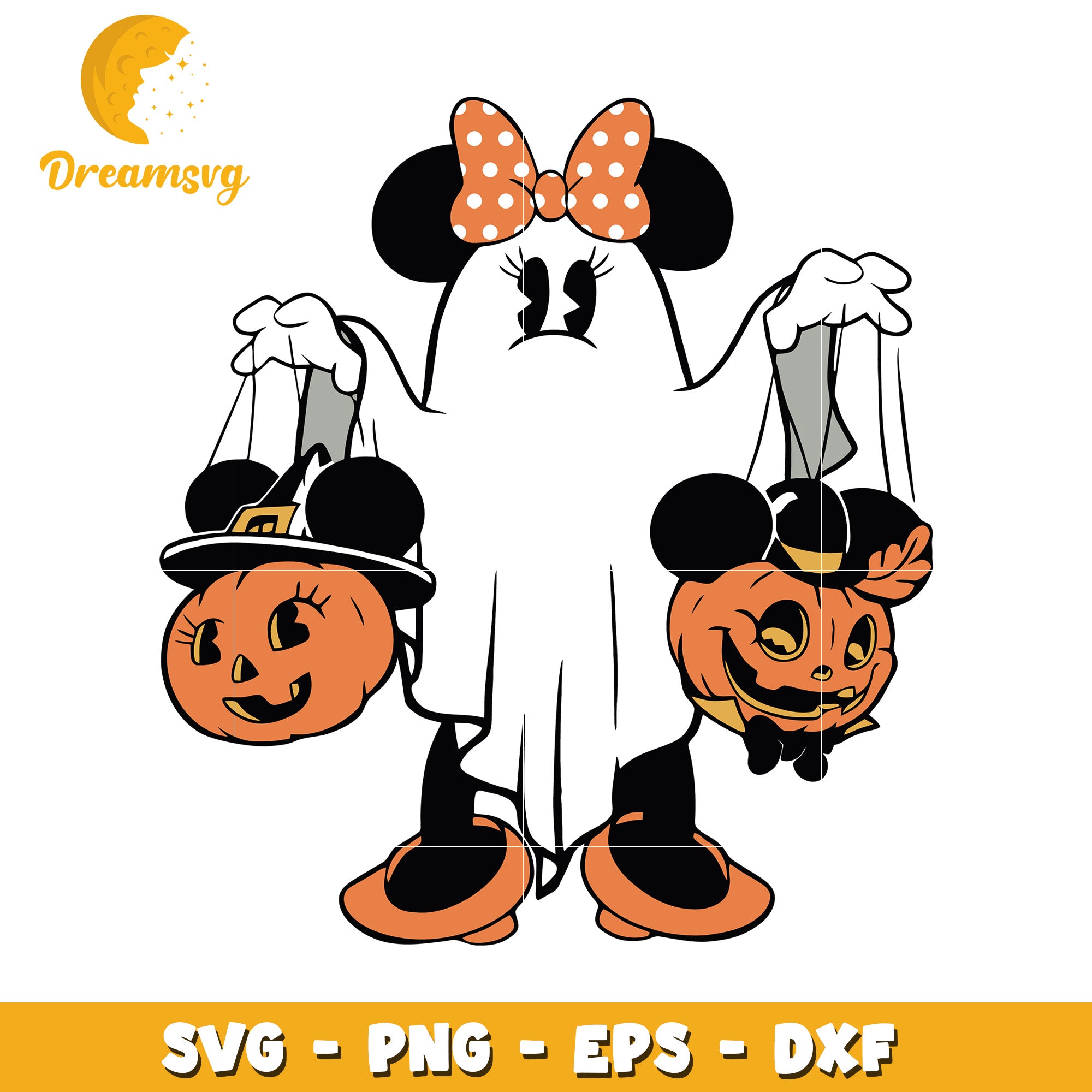 Minnie halloween ghost svg, Disney friends halloween vibes svg