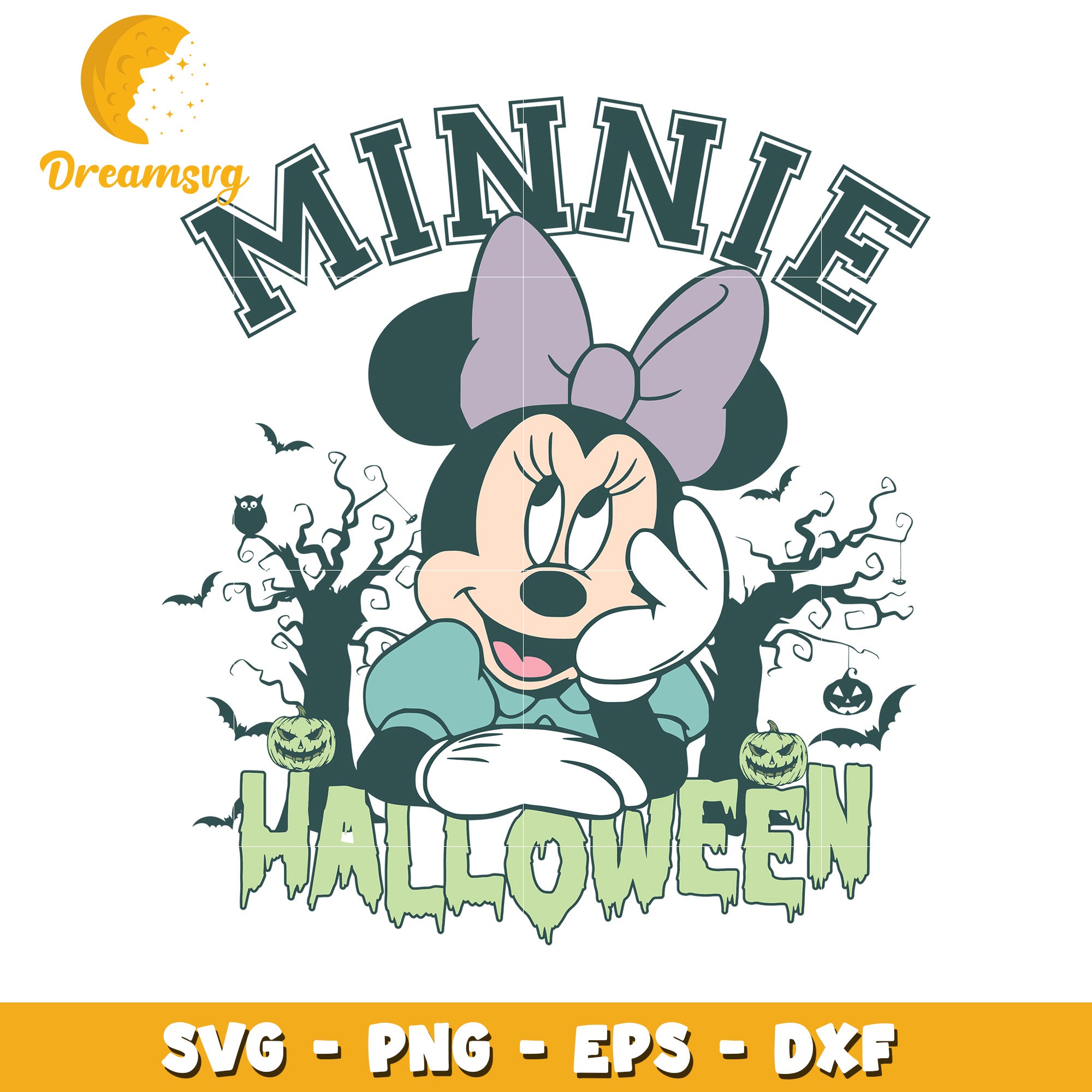 Minnie halloween girl svg, Disney friends halloween vibes svg