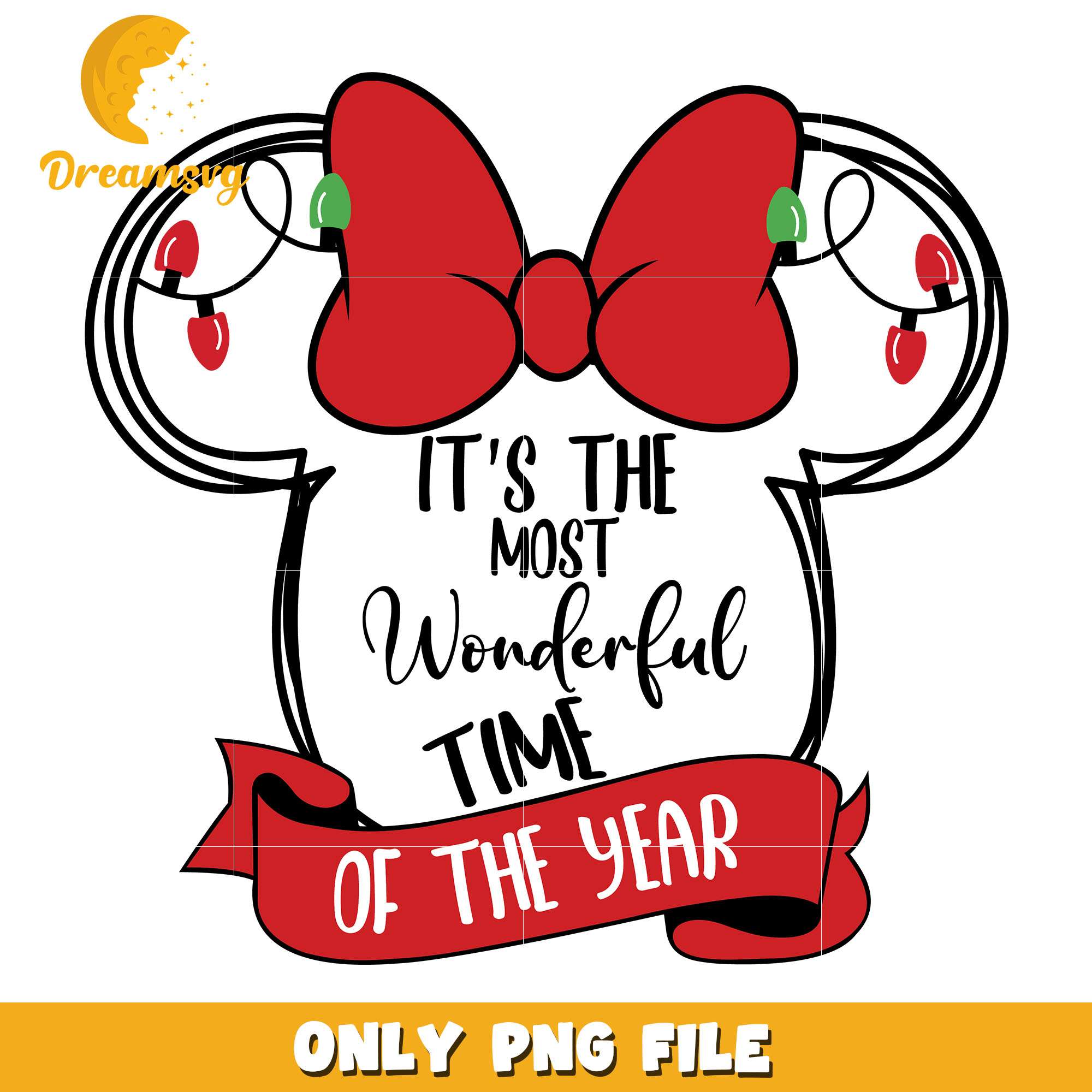 Minnie it's the most wonderful time png, minnie png, christmas png