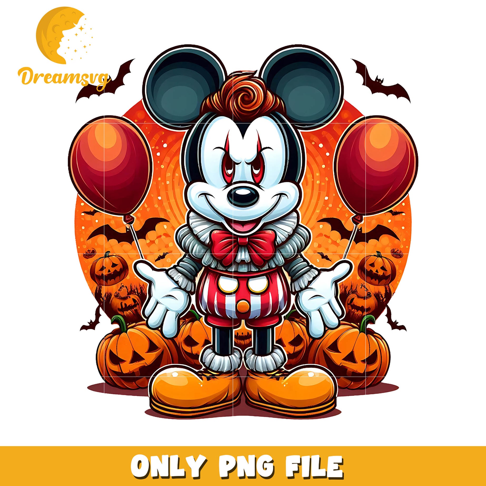 Minnie mouse Pennywise halloween killer png, Disney halloween cartoon png