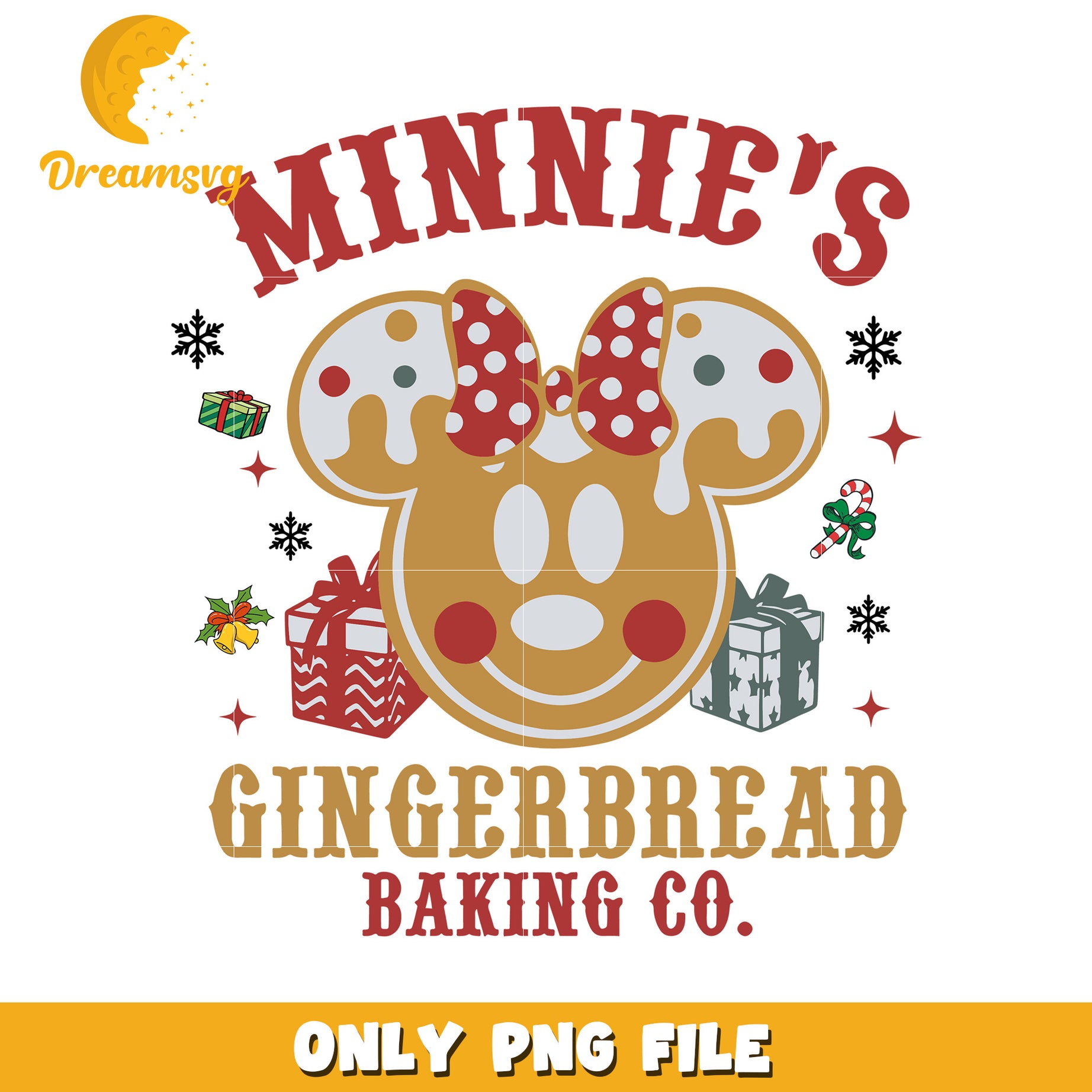 Minnie's gingerbread png, disney clipart png, christmas decor png