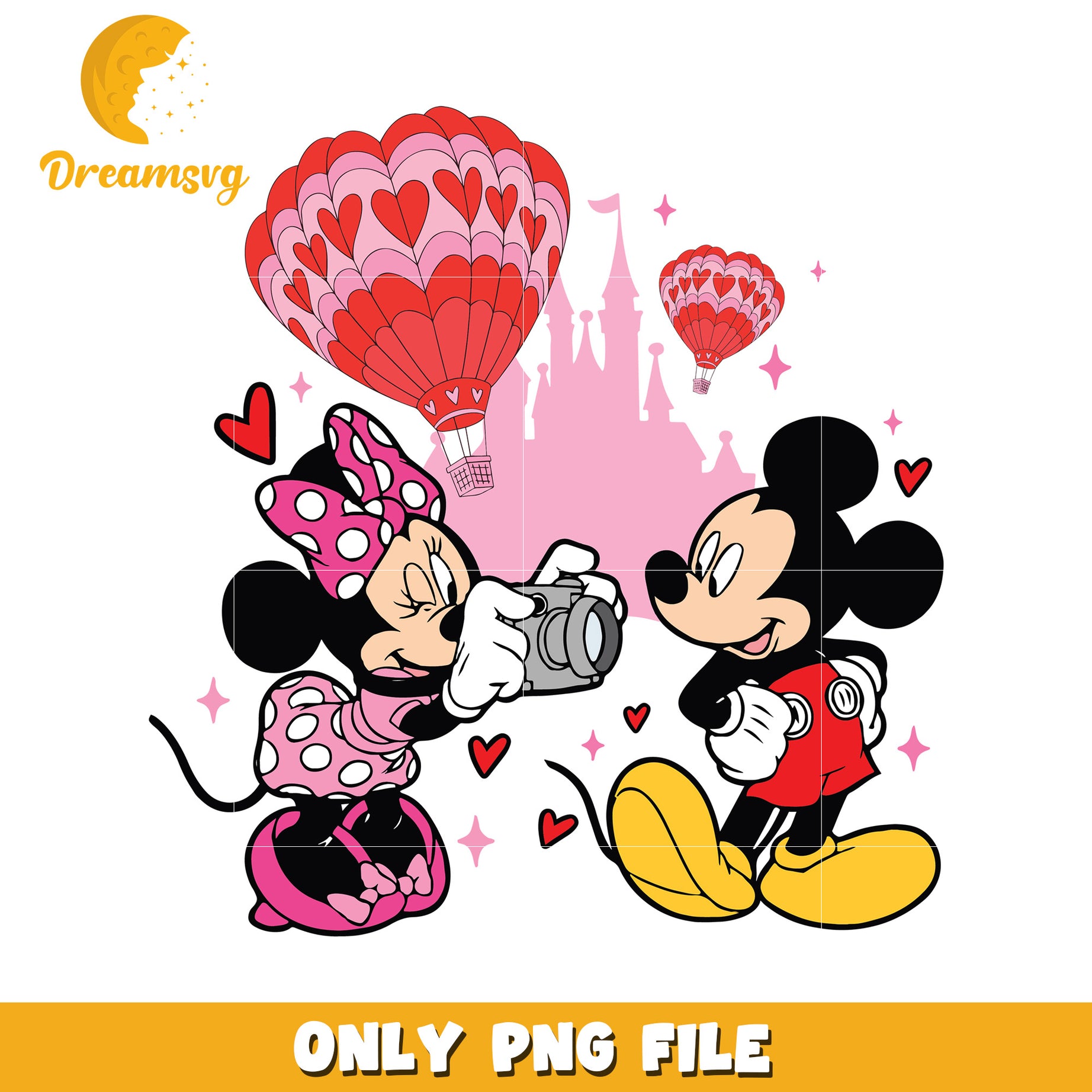 Minnie and Mickey Mouse PNG Cute Love Theme Design