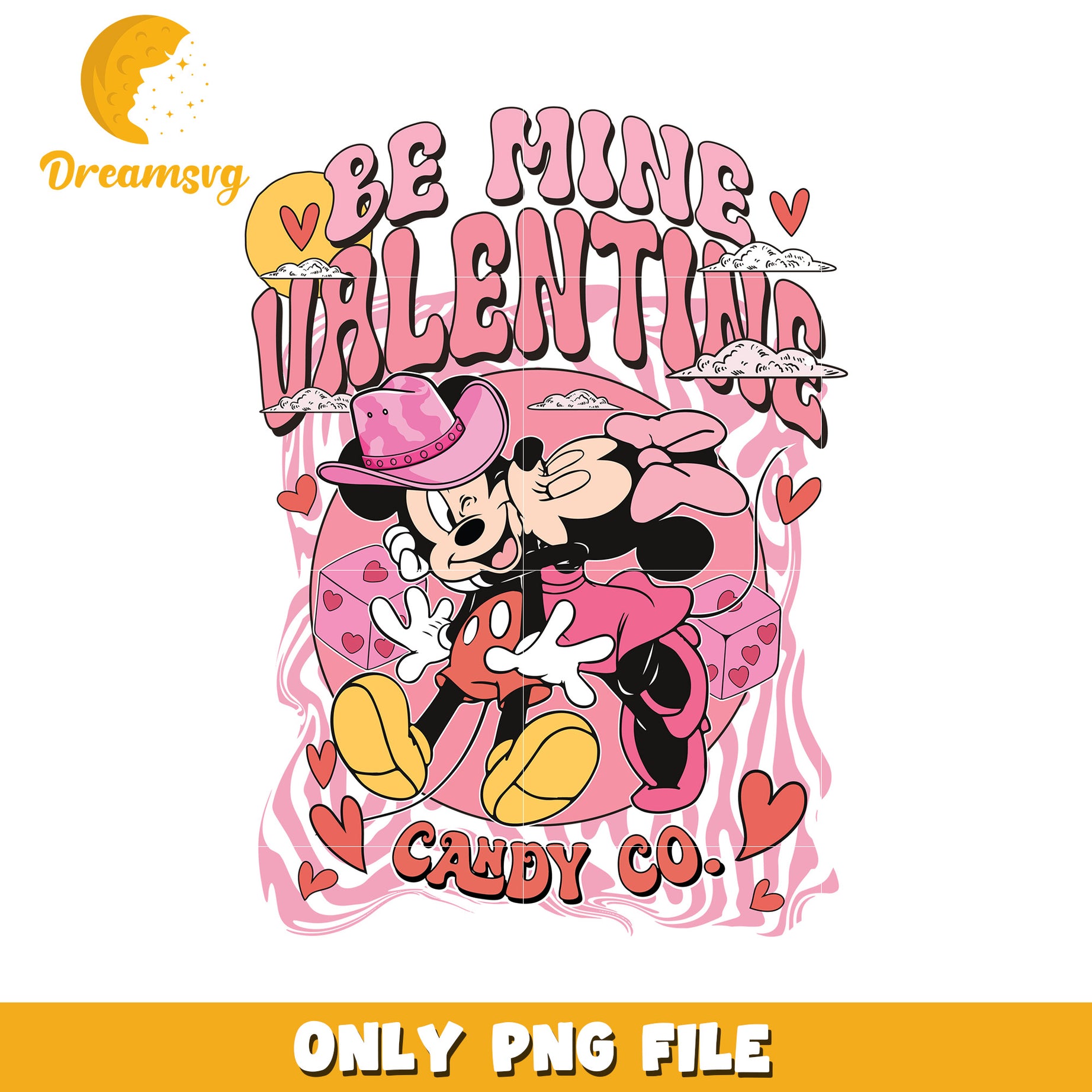 Minnie and Mickey Valentine PNG Cute Love Design File