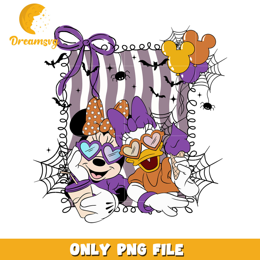 Minnie and daisy png, halloween cartoon png, halloween characters png