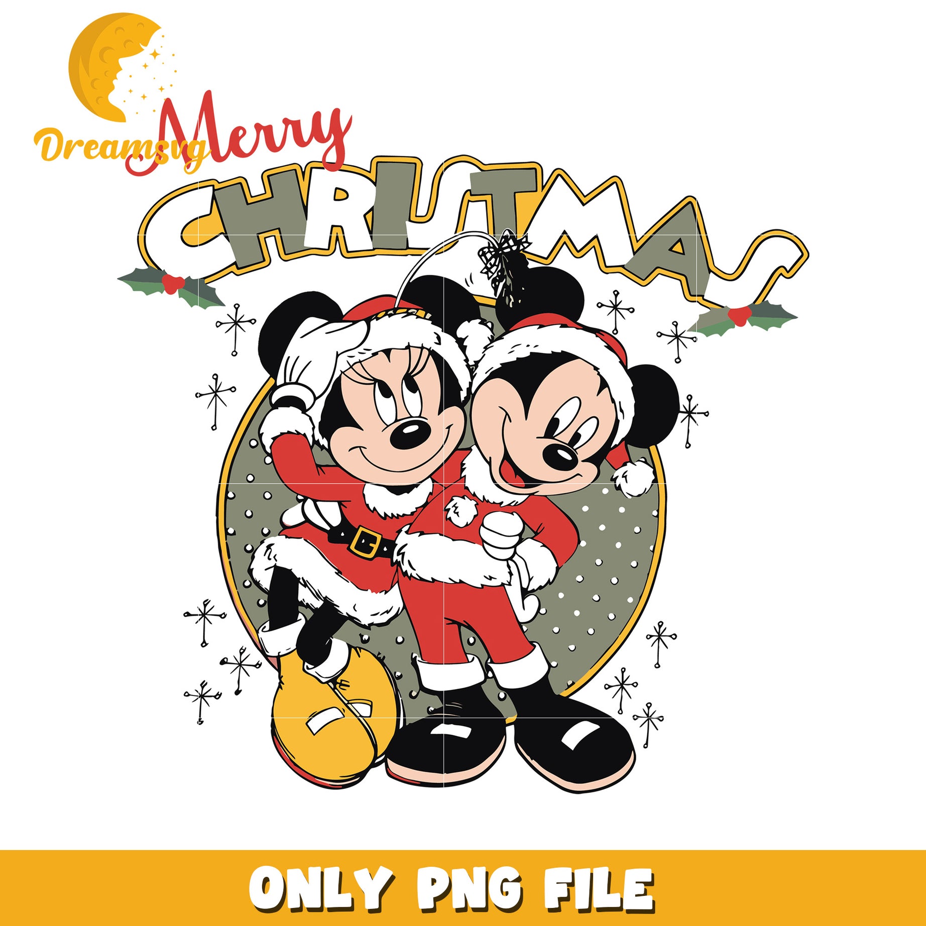 Minnie and mickey christmas png, disney clipart png, christmas decor png