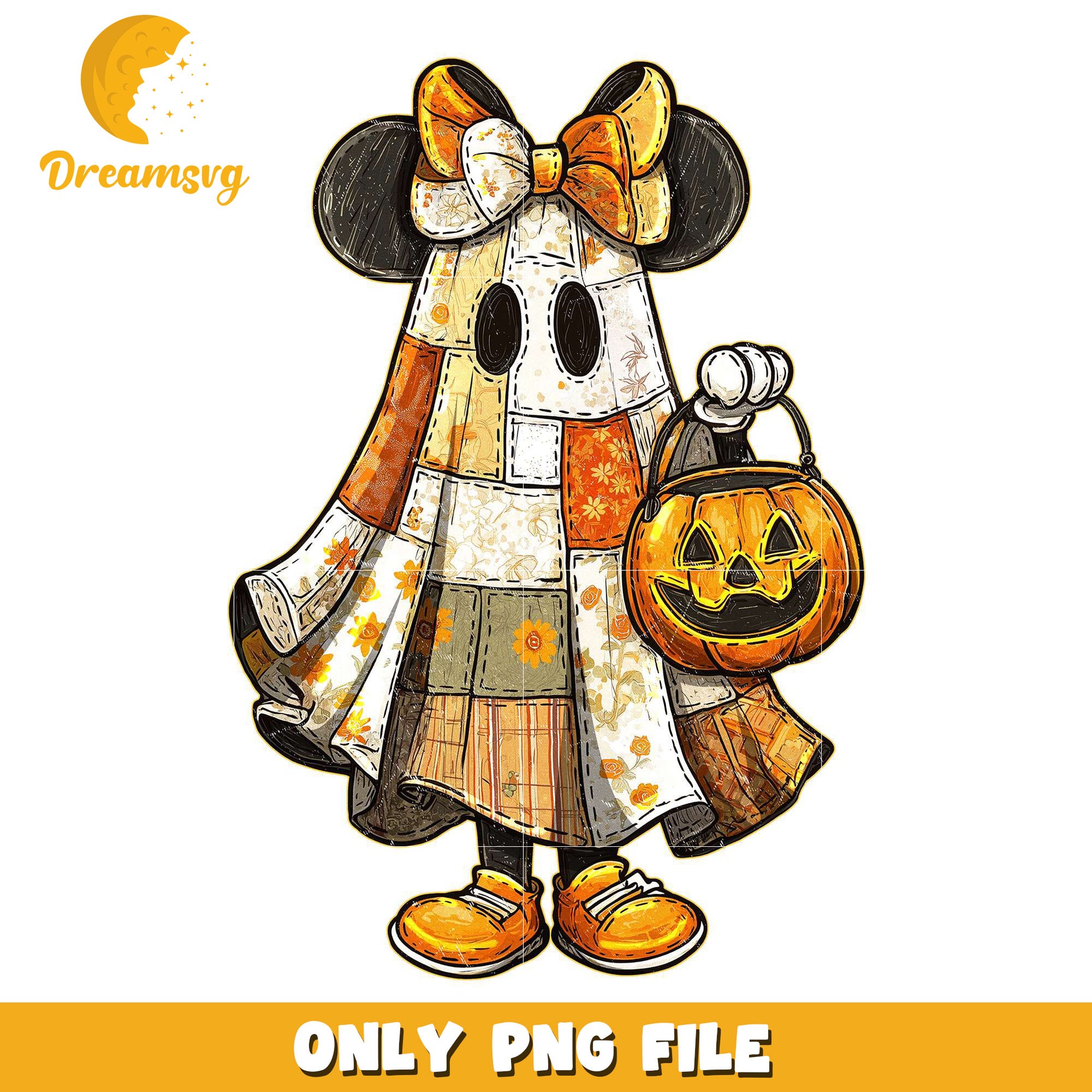 Minnie autumn halloween png, halloween era​​ png, halloween candy png