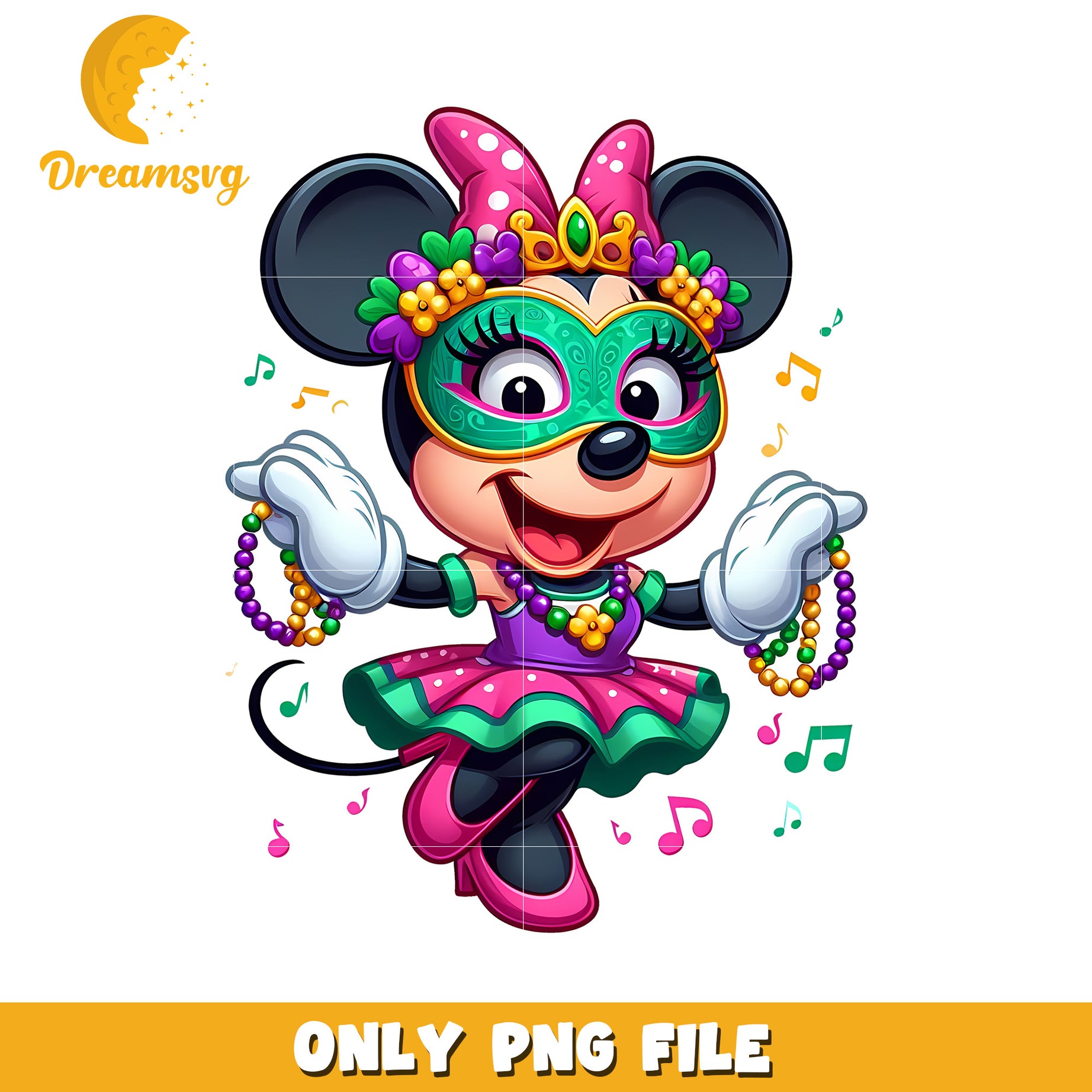 Minnie character mardi gras outfit png, mardi gras png, disney png