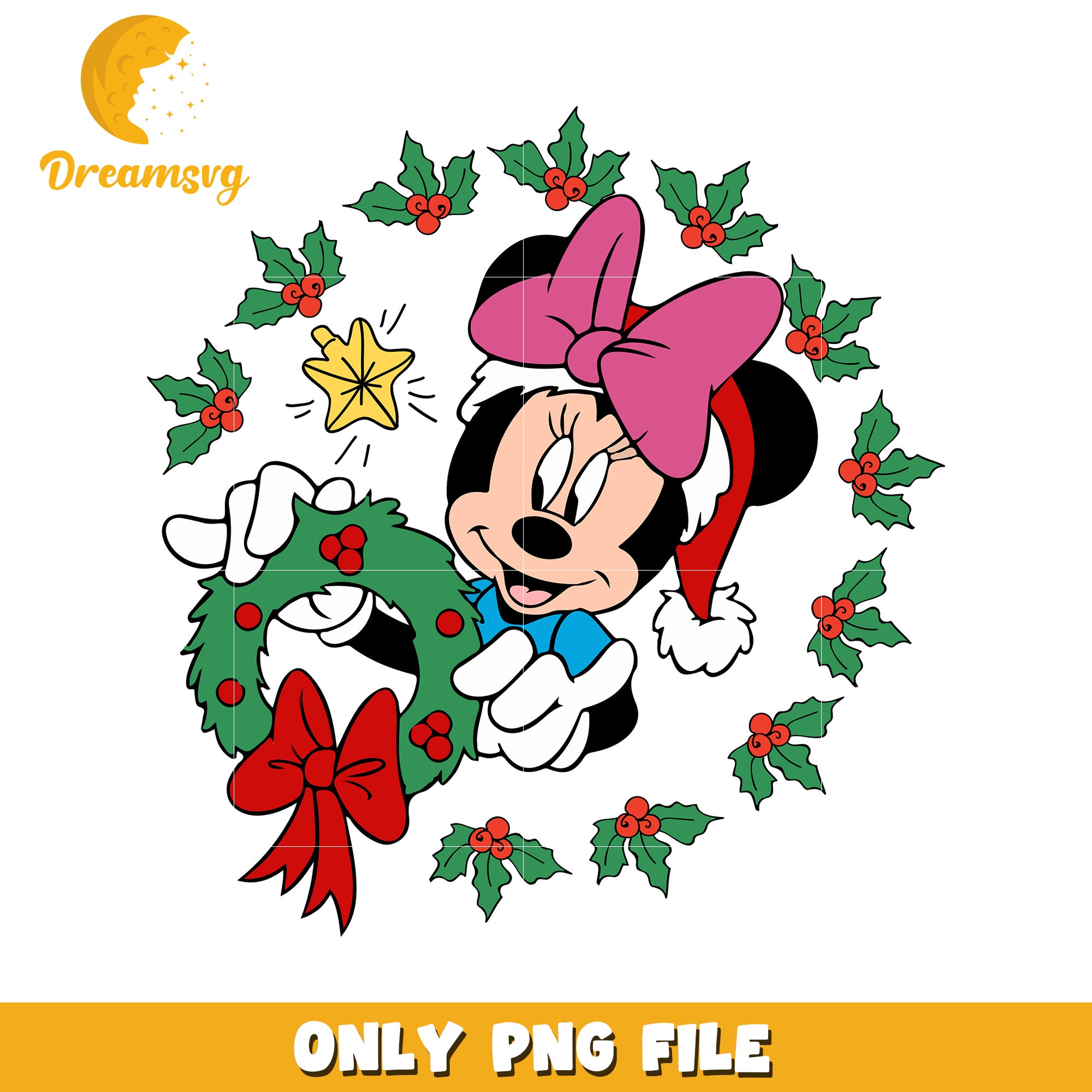 Minnie christmas design png, disney night png, winter sparkle png