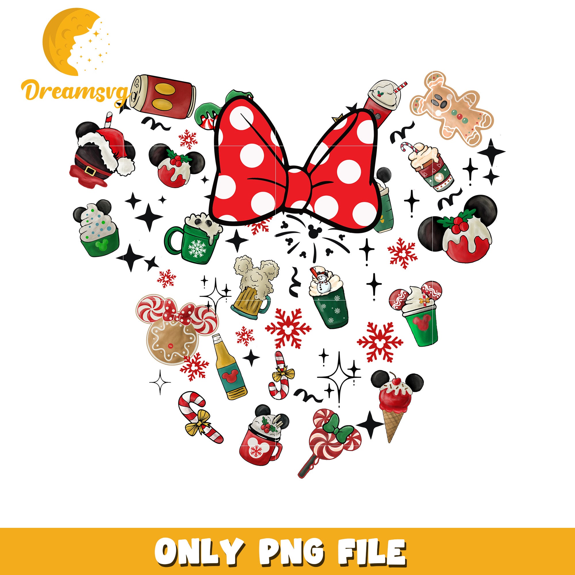 Minnie christmas png, festive disney png, winter wonderland png