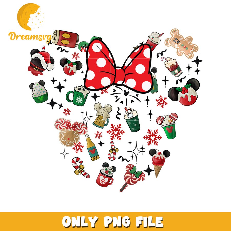 Minnie christmas png, festive disney png, winter wonderland png