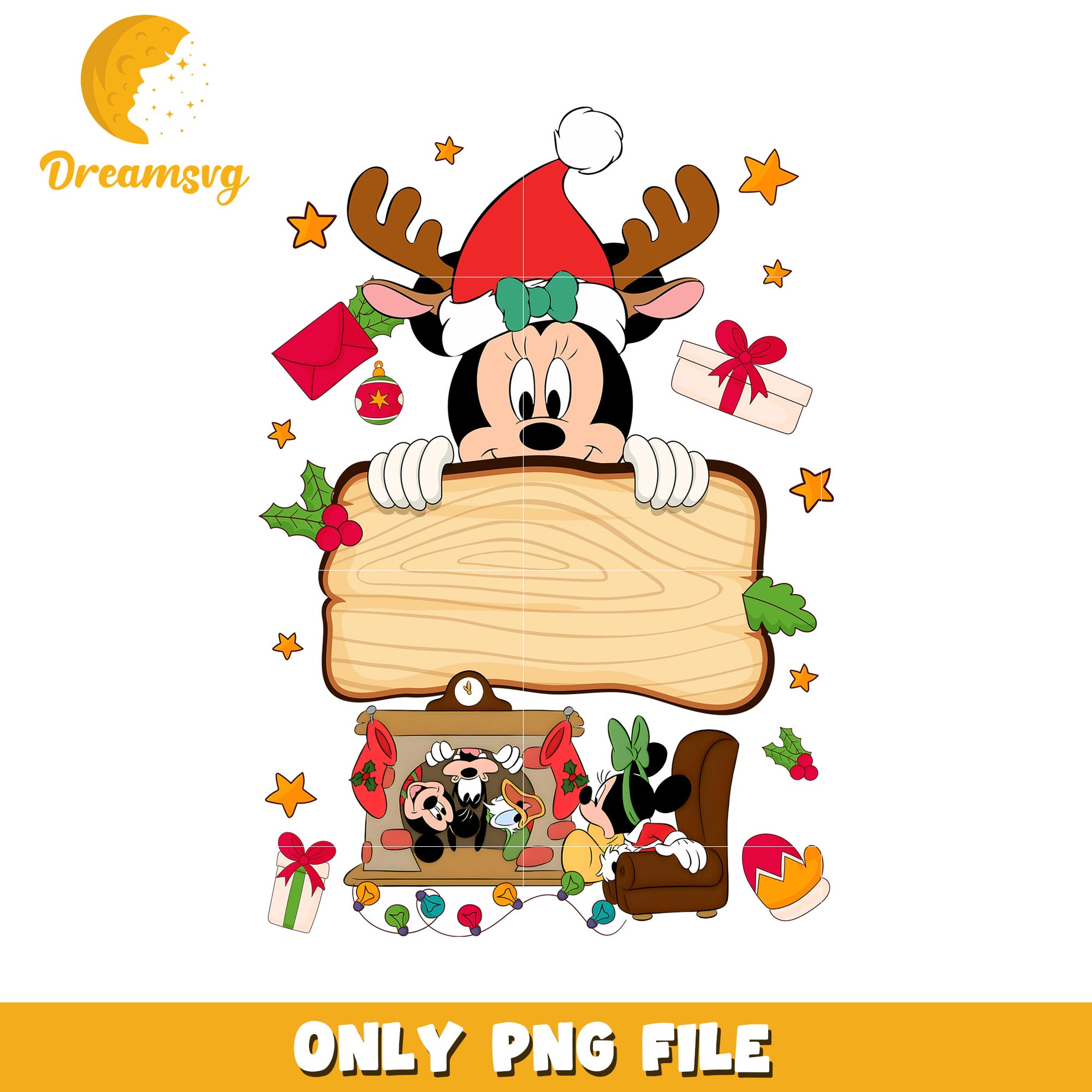 Minnie custom christmas png, disney spirit png, cozy disney png