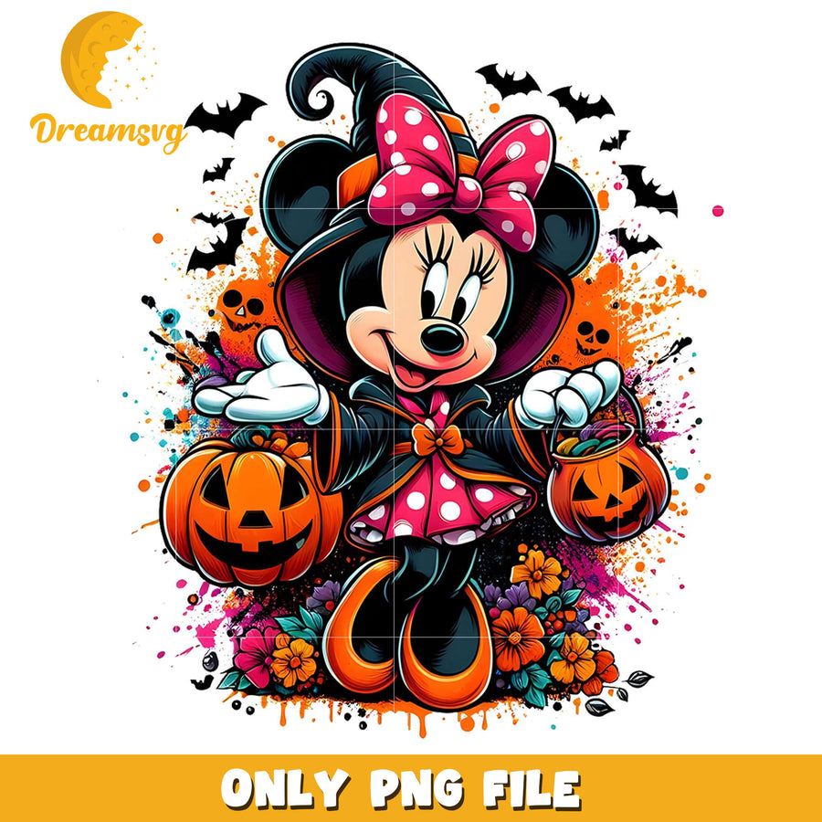 Minnie halloween design png, halloween​​​​ toys png, cartoon characters png