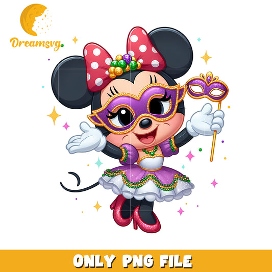 Minnie mardi gras mask png, minnie mouse png, mardi gras png