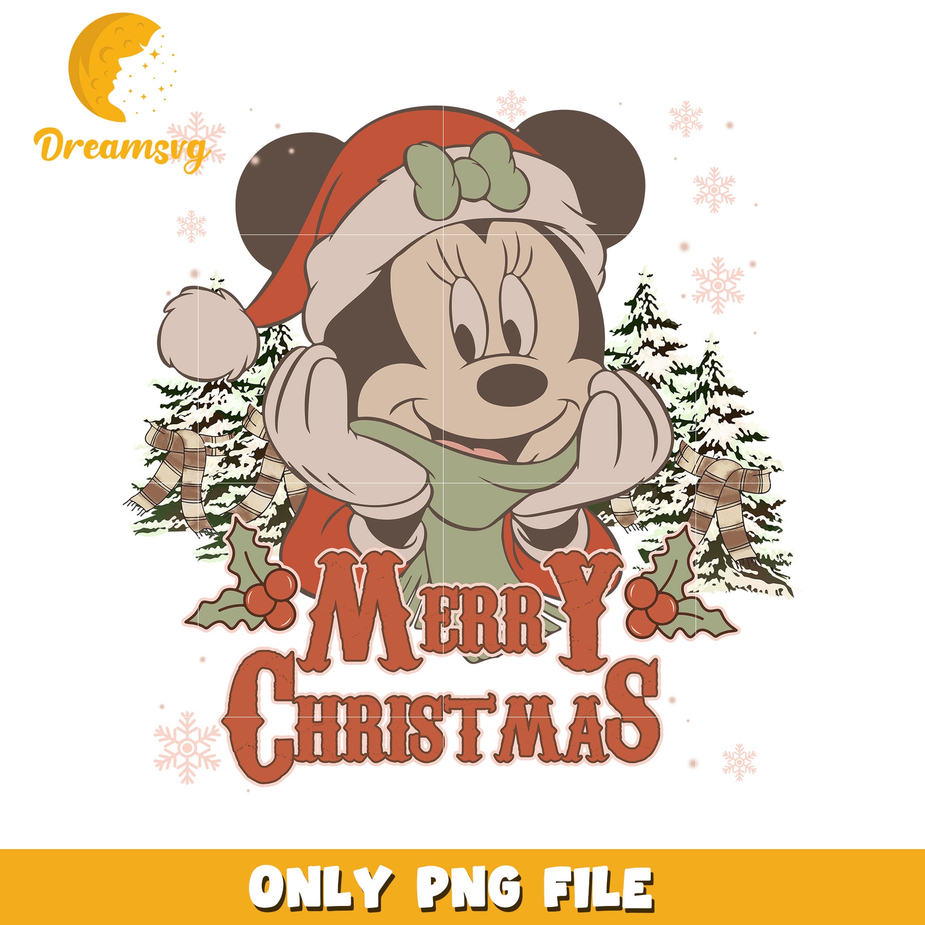 Minnie merry christmas png, festive disney png, winter wonderland png