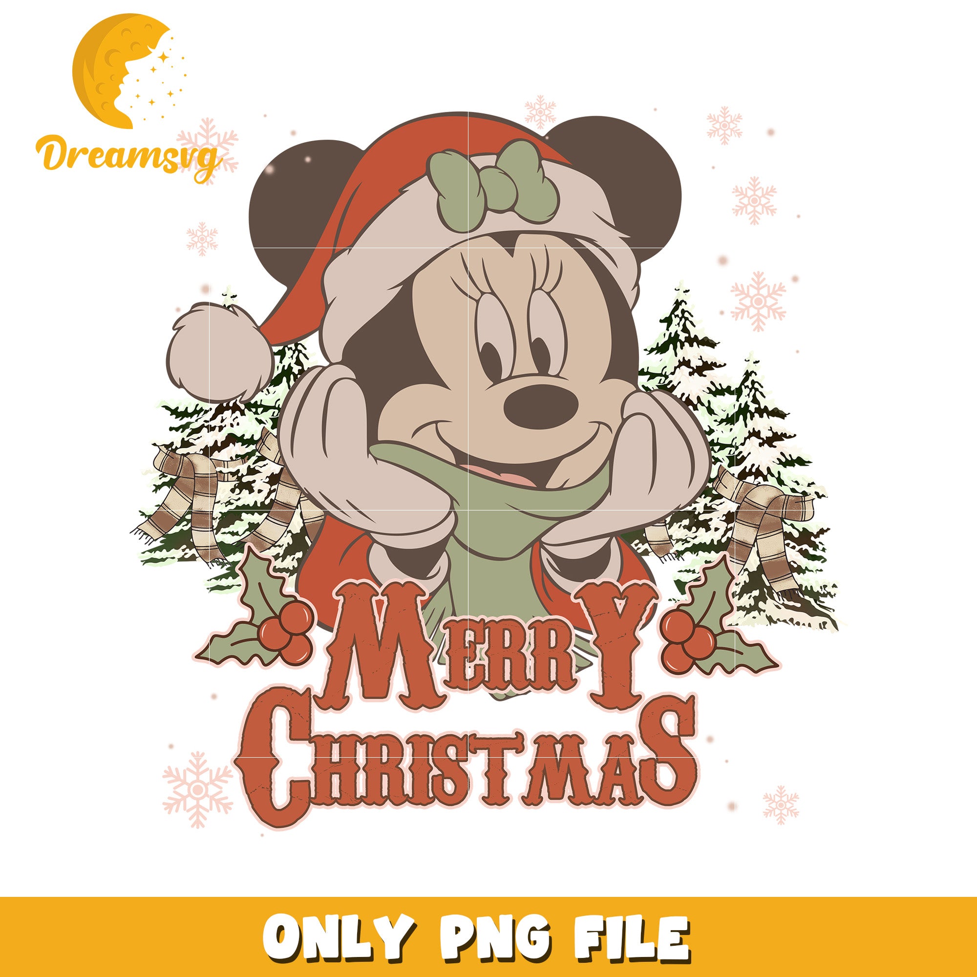 Minnie merry christmas png, festive disney png, winter wonderland png