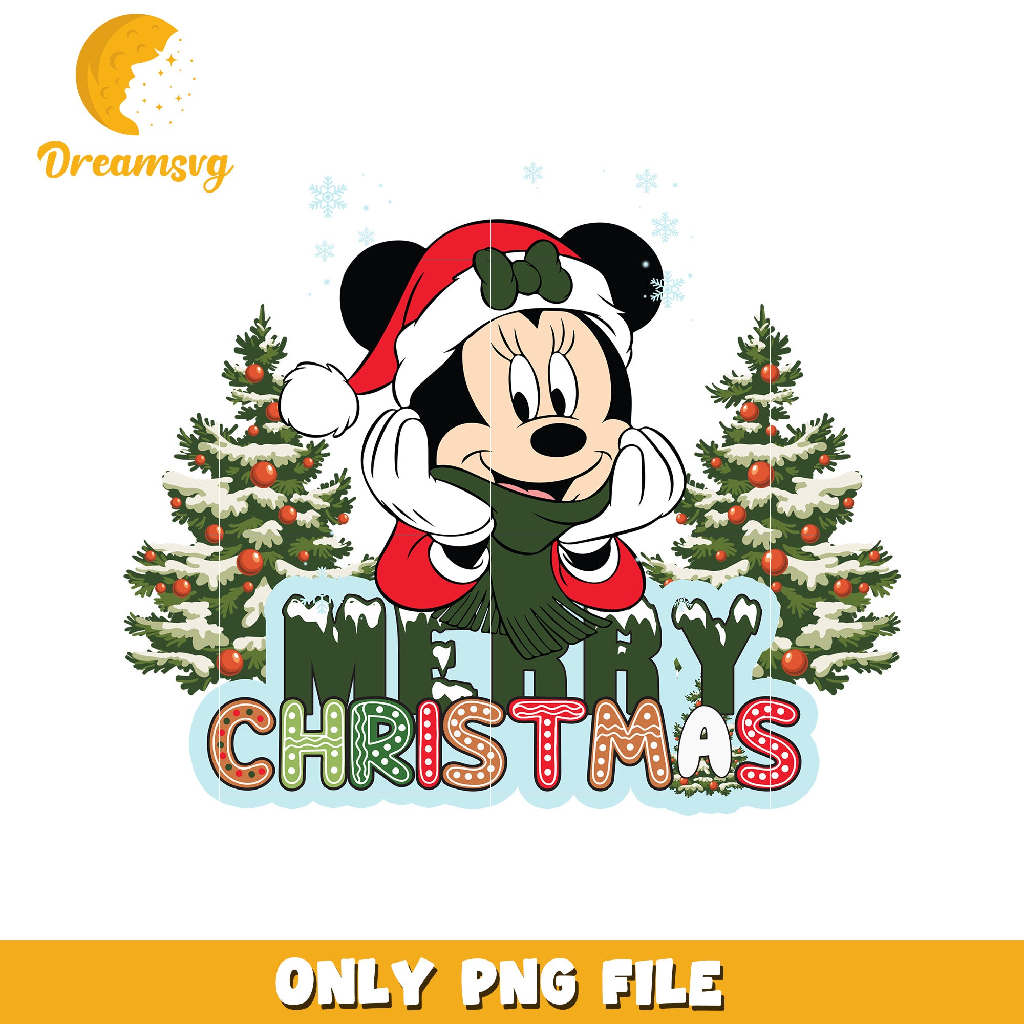 Minnie merry christmas png, festive disney png, winter wonderland png (2)