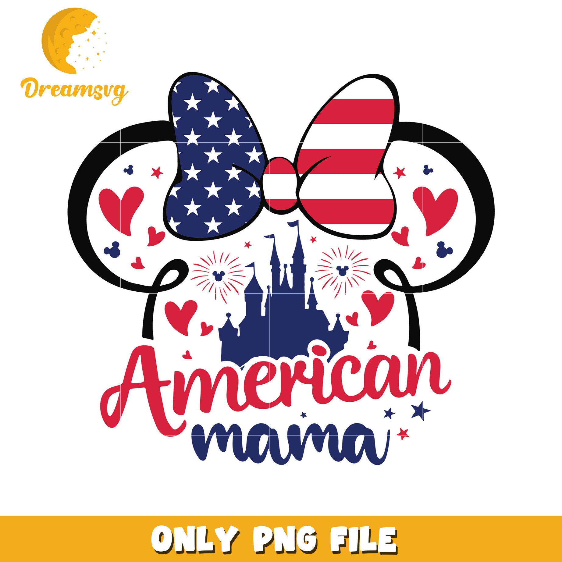 Minnie mouse american mama png, disney patriotic mom png